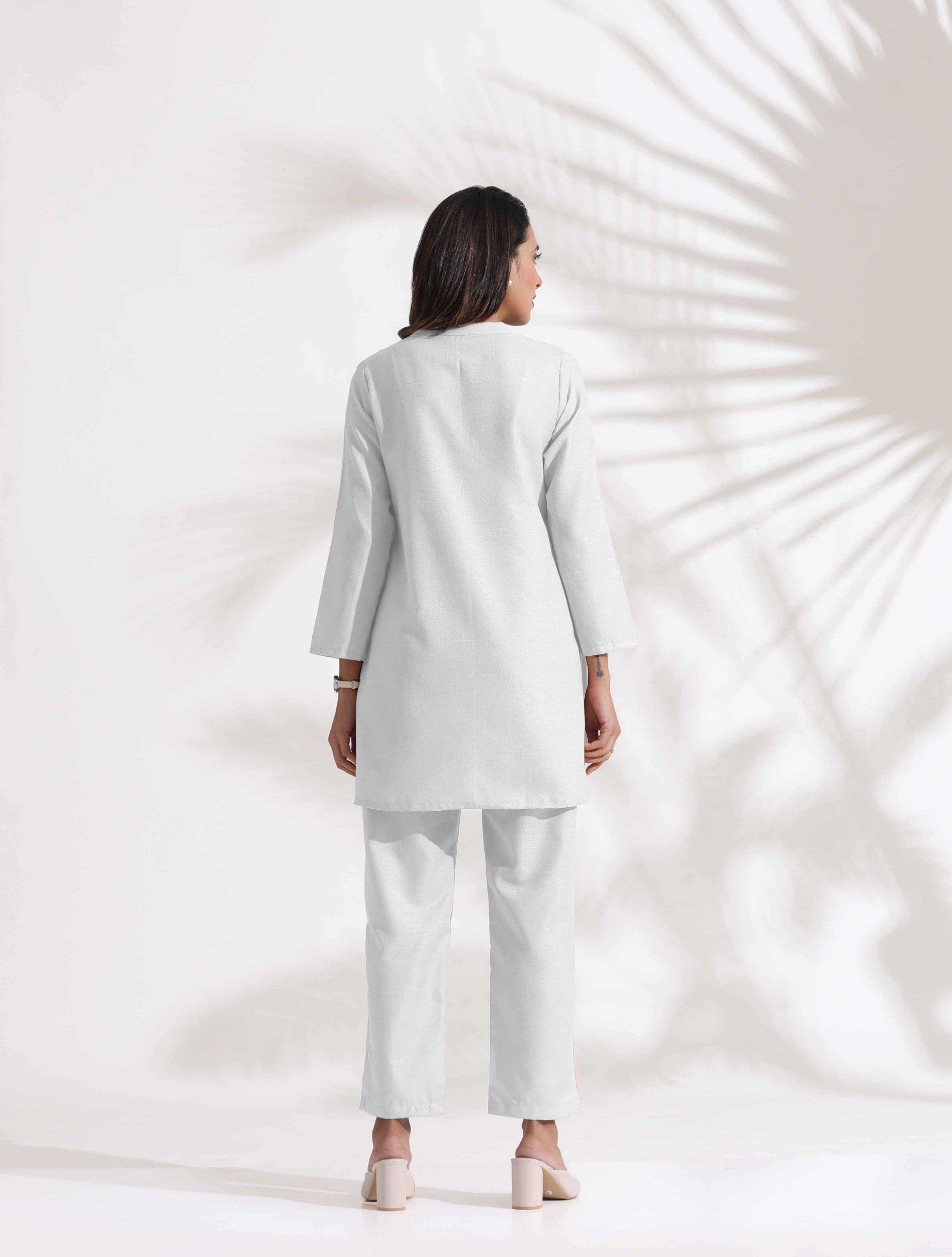 trueBrowns White Cotton Blend Co-ord Set