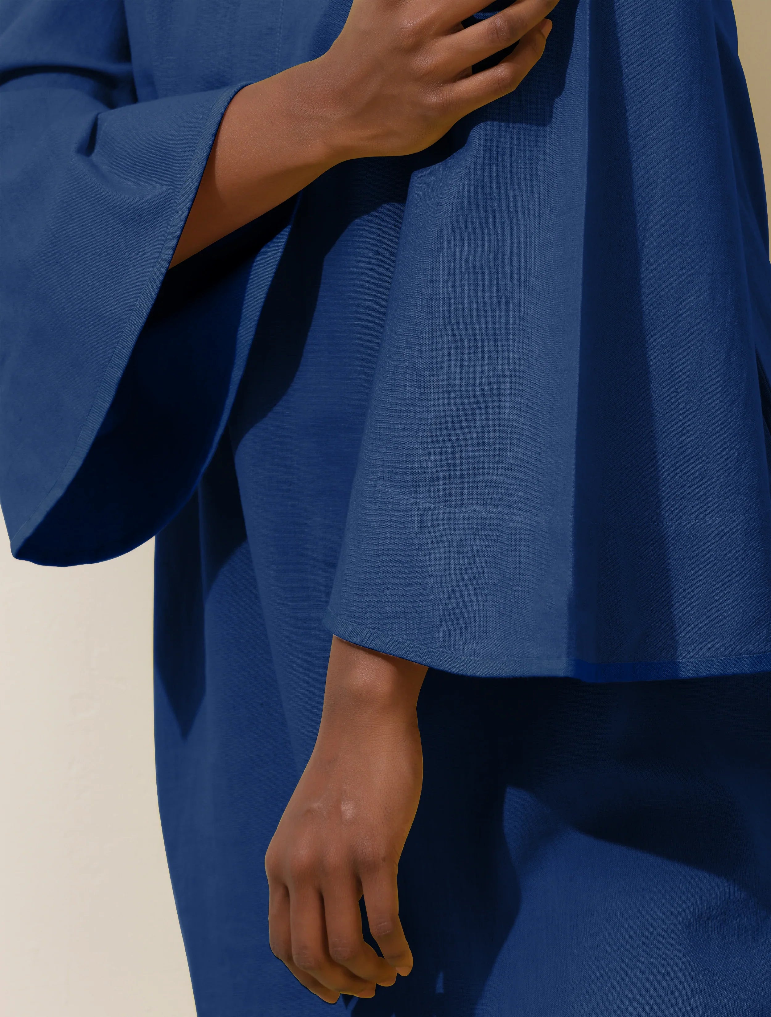 trueBrowns Blue Cotton Blend Short Dress