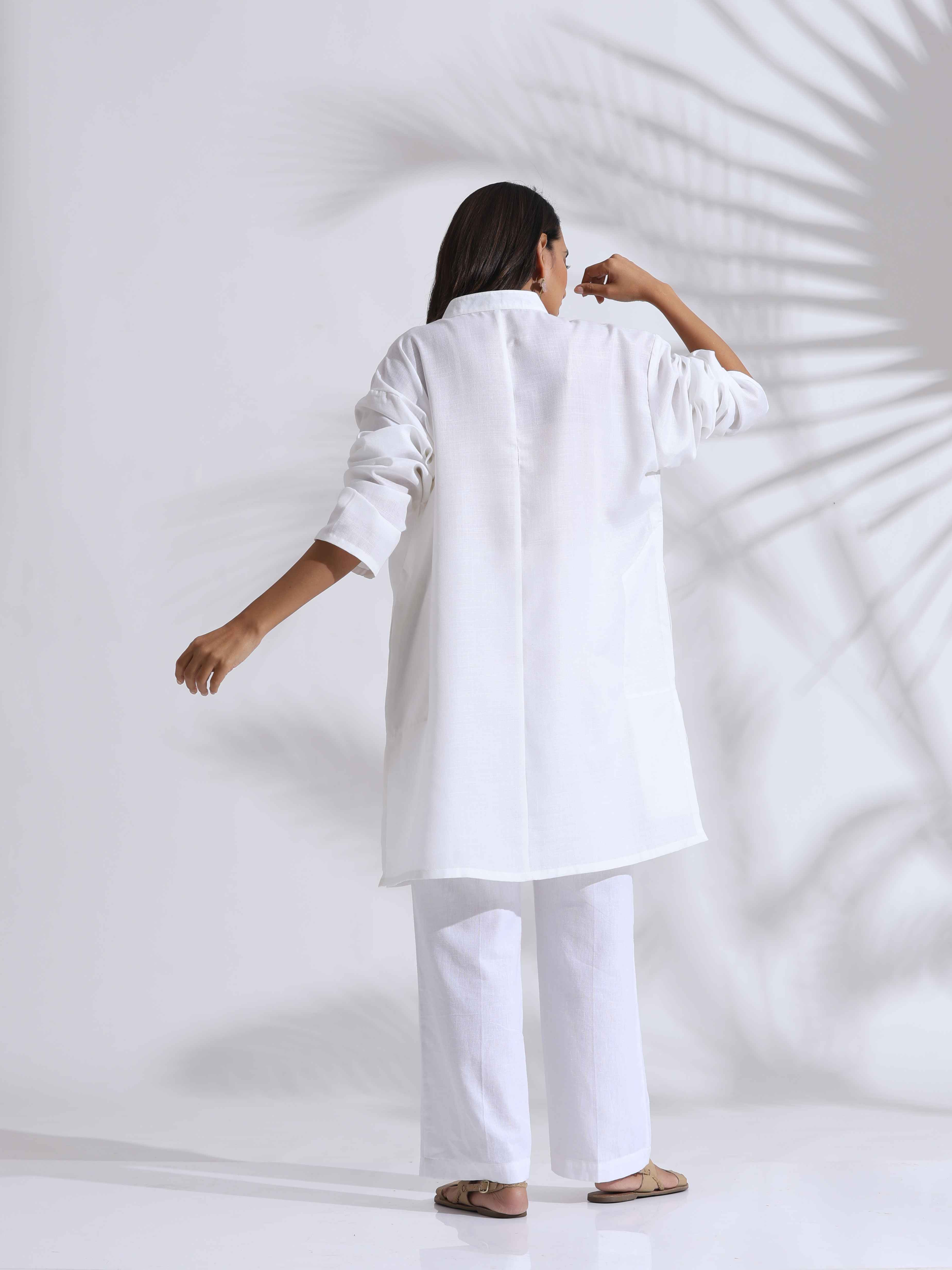 trueBrowns White Unisex Freesize Kurta
