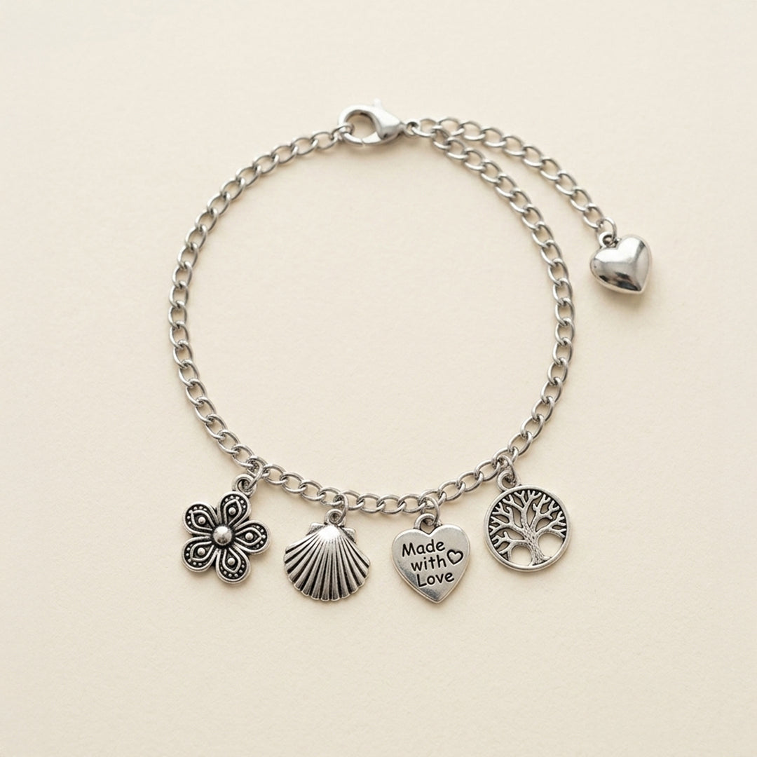 trueBrowns Multi Charm Bracelet Rakhi (Silver)