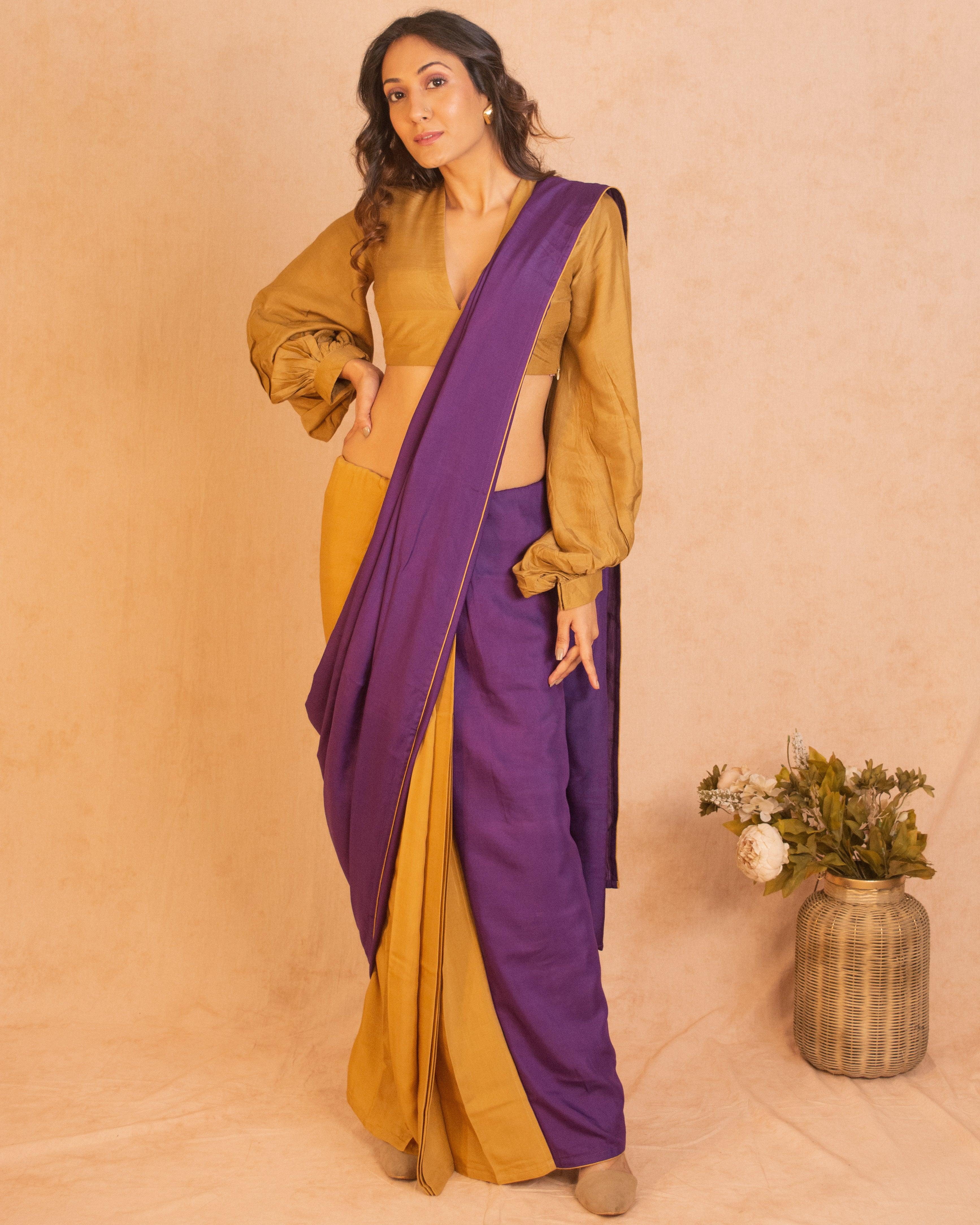 Silk Ready Pleated Saree - trueBrowns