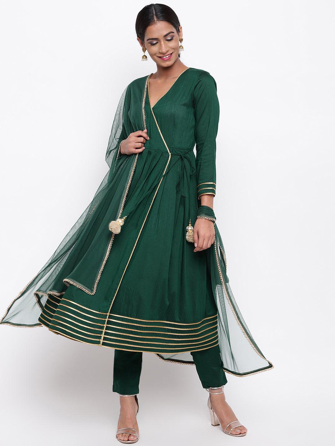 Green Lace Angrakha Set - trueBrowns