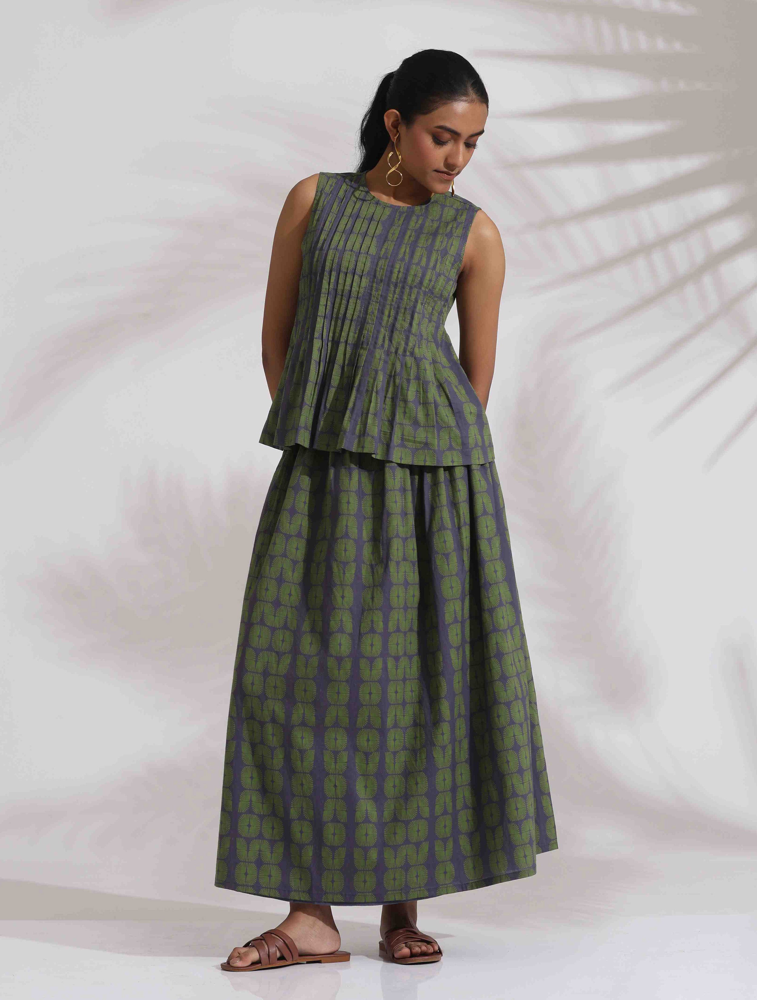 trueBrowns Grey Cotton Skirt Co-ord Set