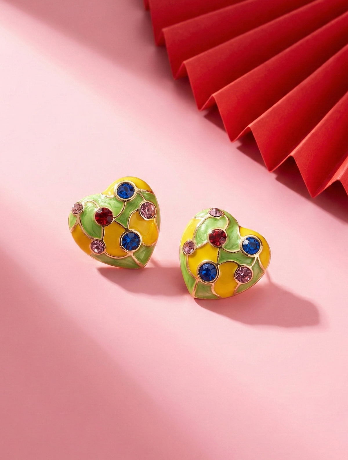 trueBrowns Playful Charm Heart Studs