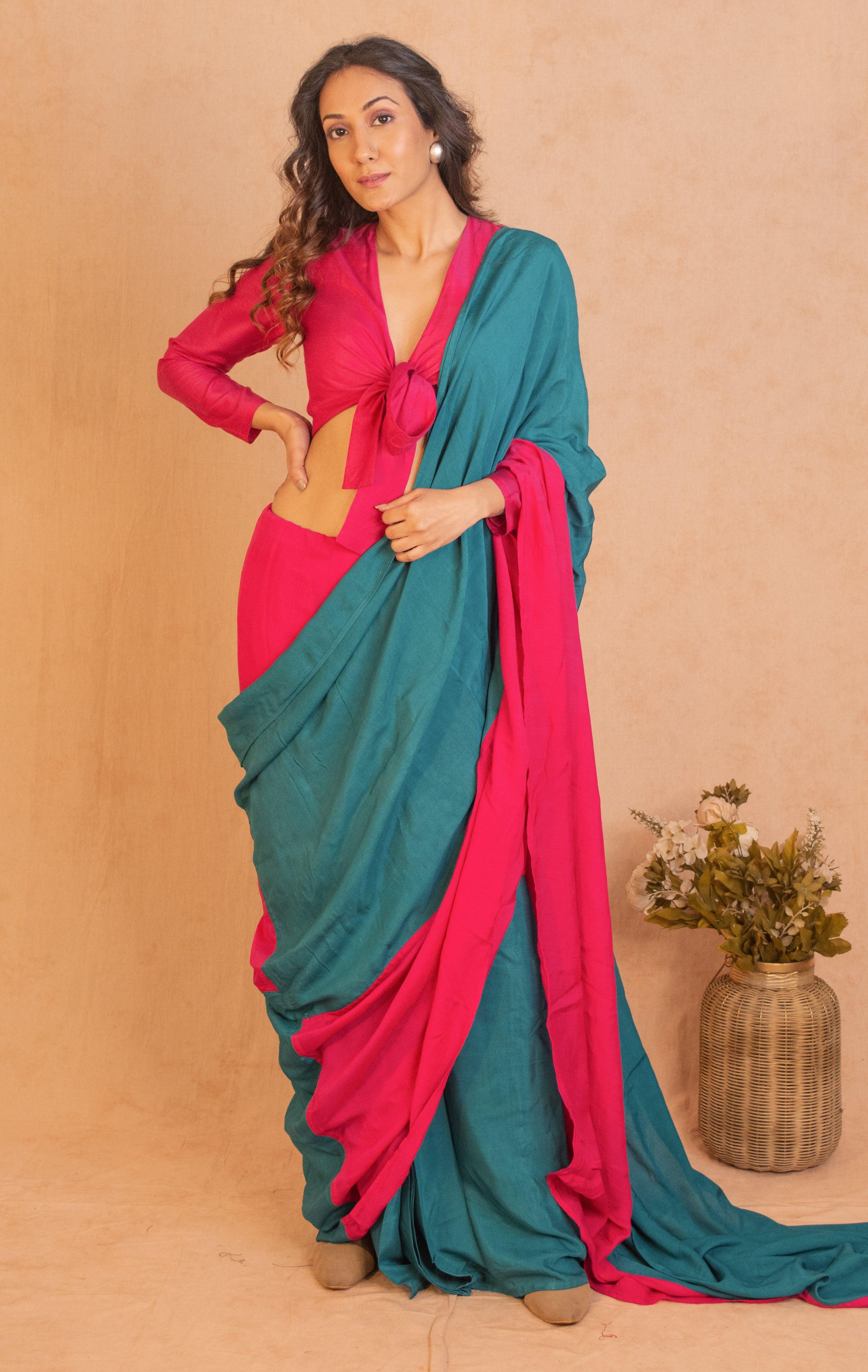 Silk Ready Pleated Saree - trueBrowns