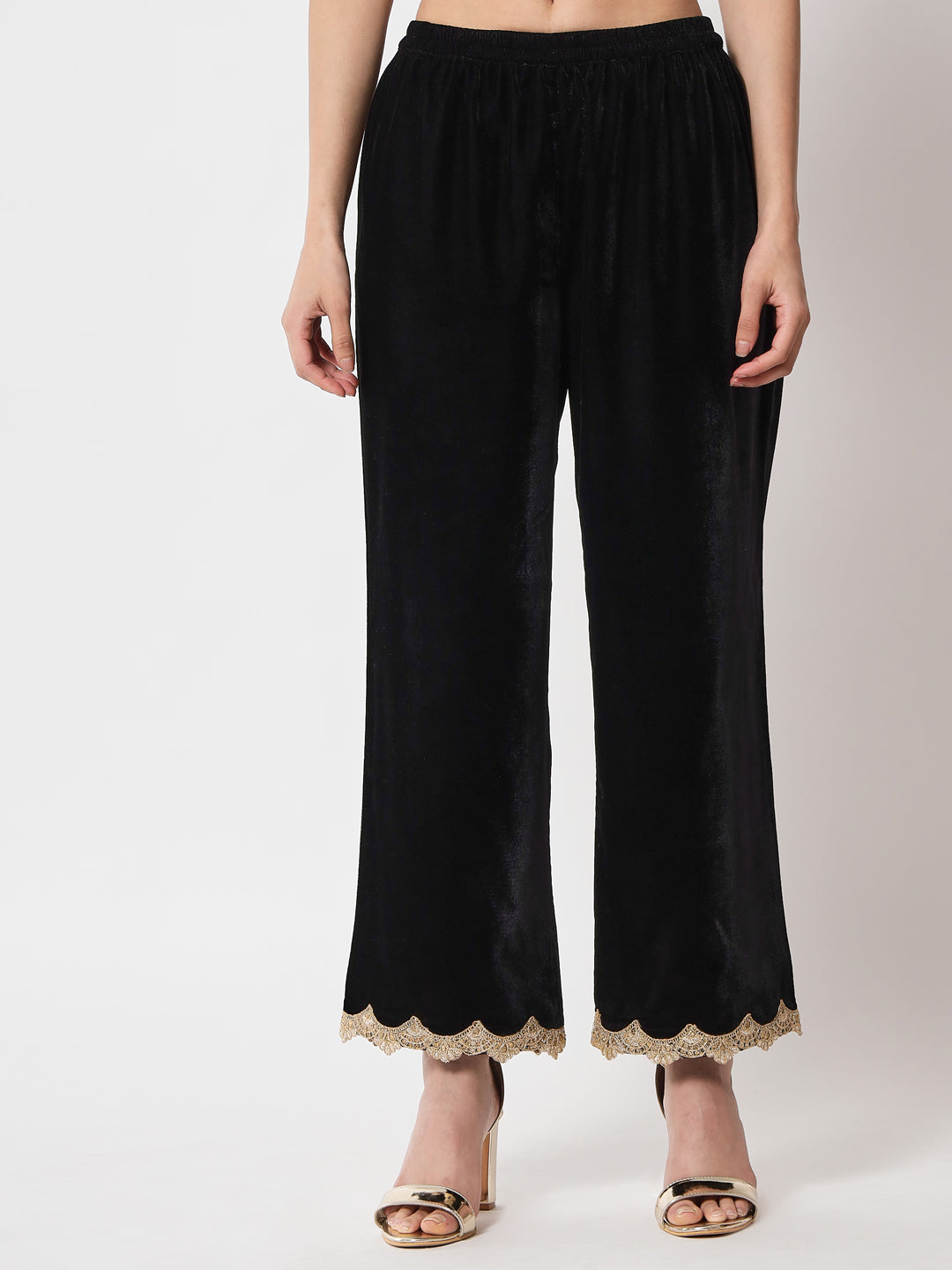 Black Velvet Lace Pant