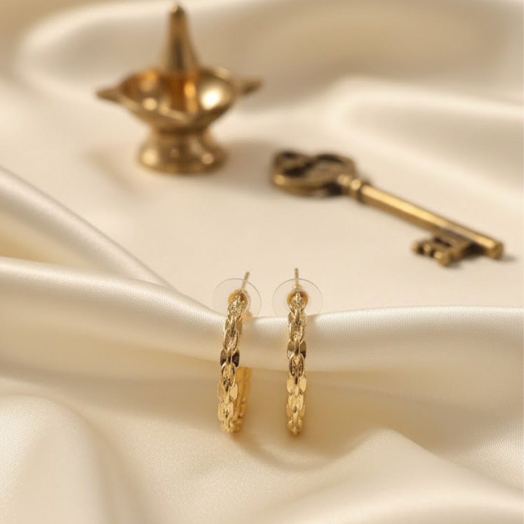 trueBrowns Golden Circular Hoop Earrings