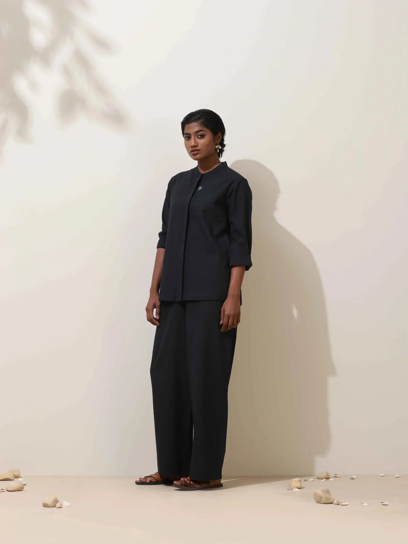 trueBrowns Black Cotton Linen Co-Ord Set