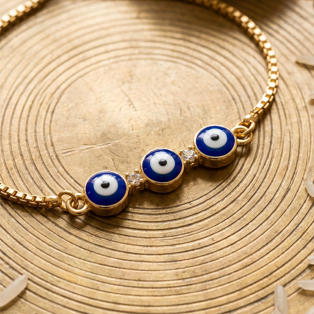 trueBrowns Blue Evil Eye Bracelet Rakhi