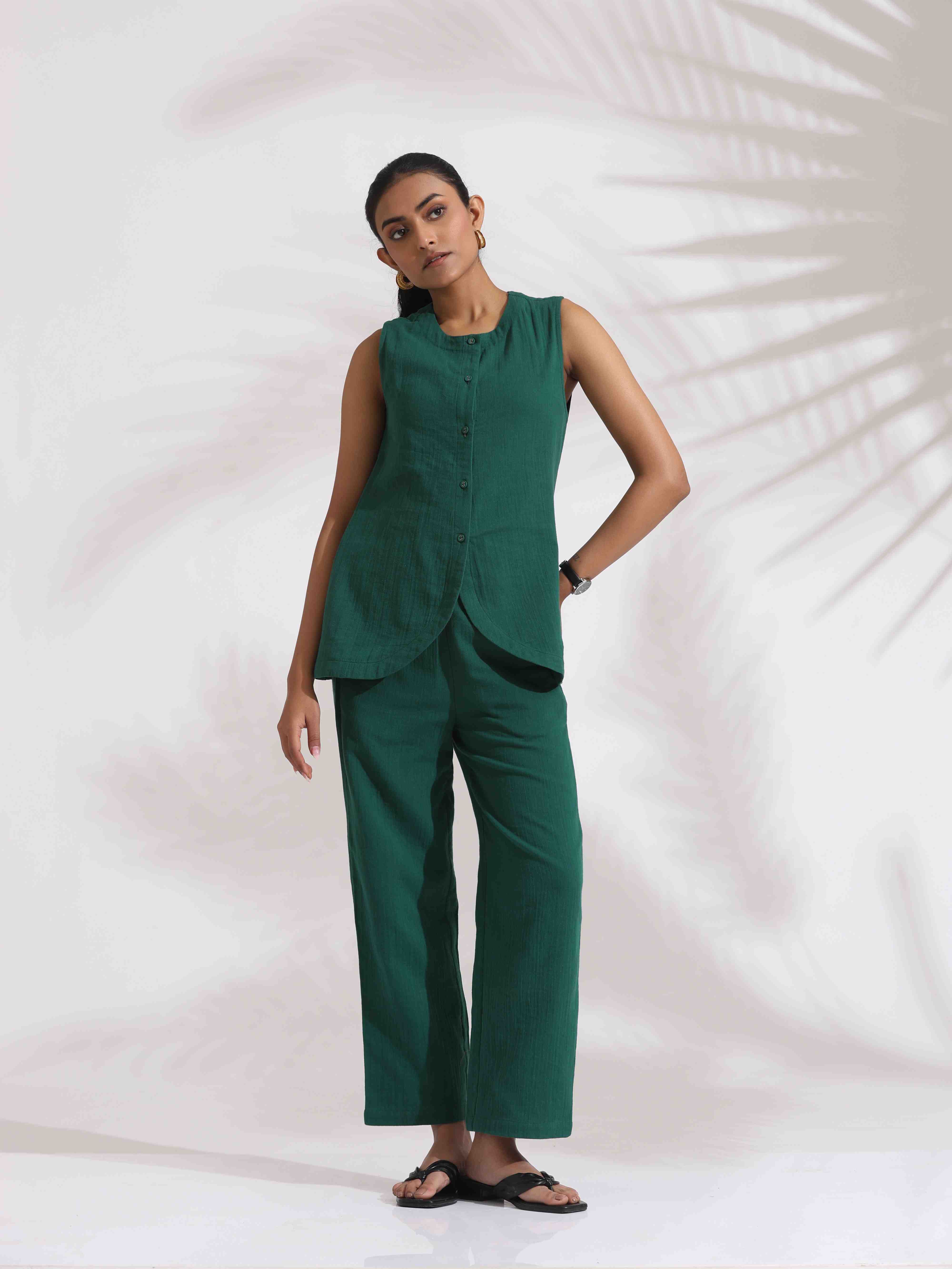 trueBrowns Green Cotton Co-ord Set