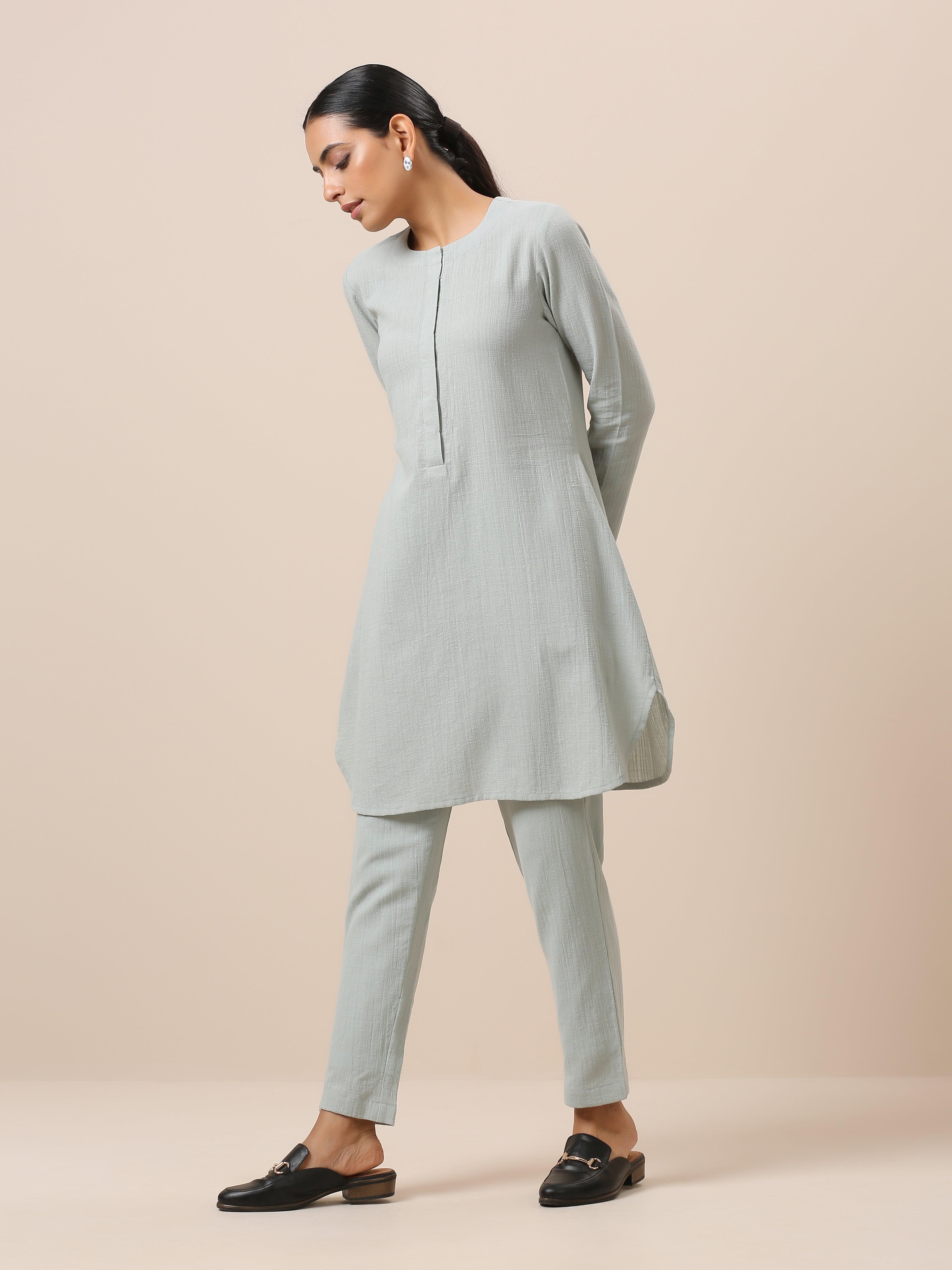 Cotton Pastel Blue Short Co-Ord Set - trueBrowns