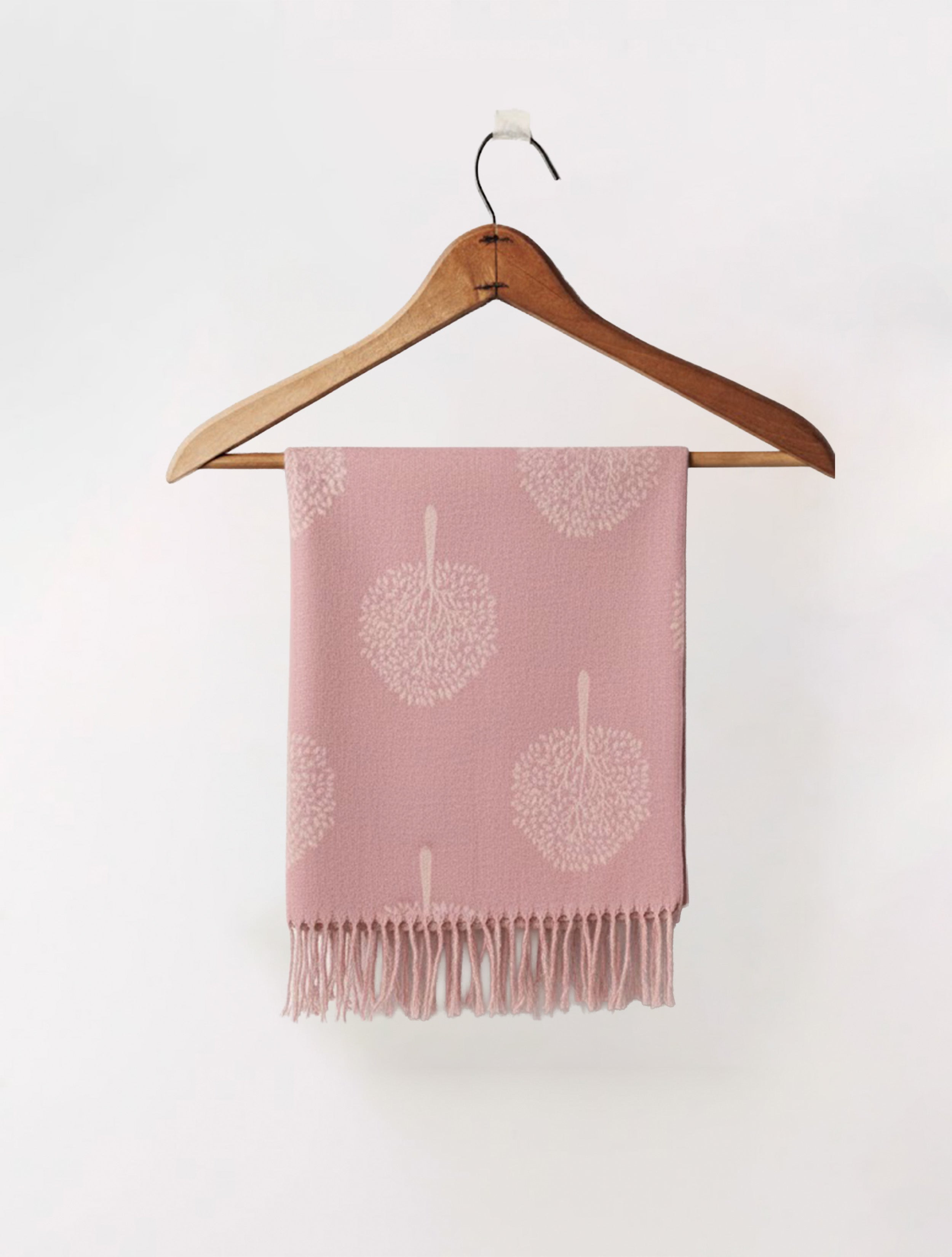 trueBrowns Pink Woollen Weave Floral Stole