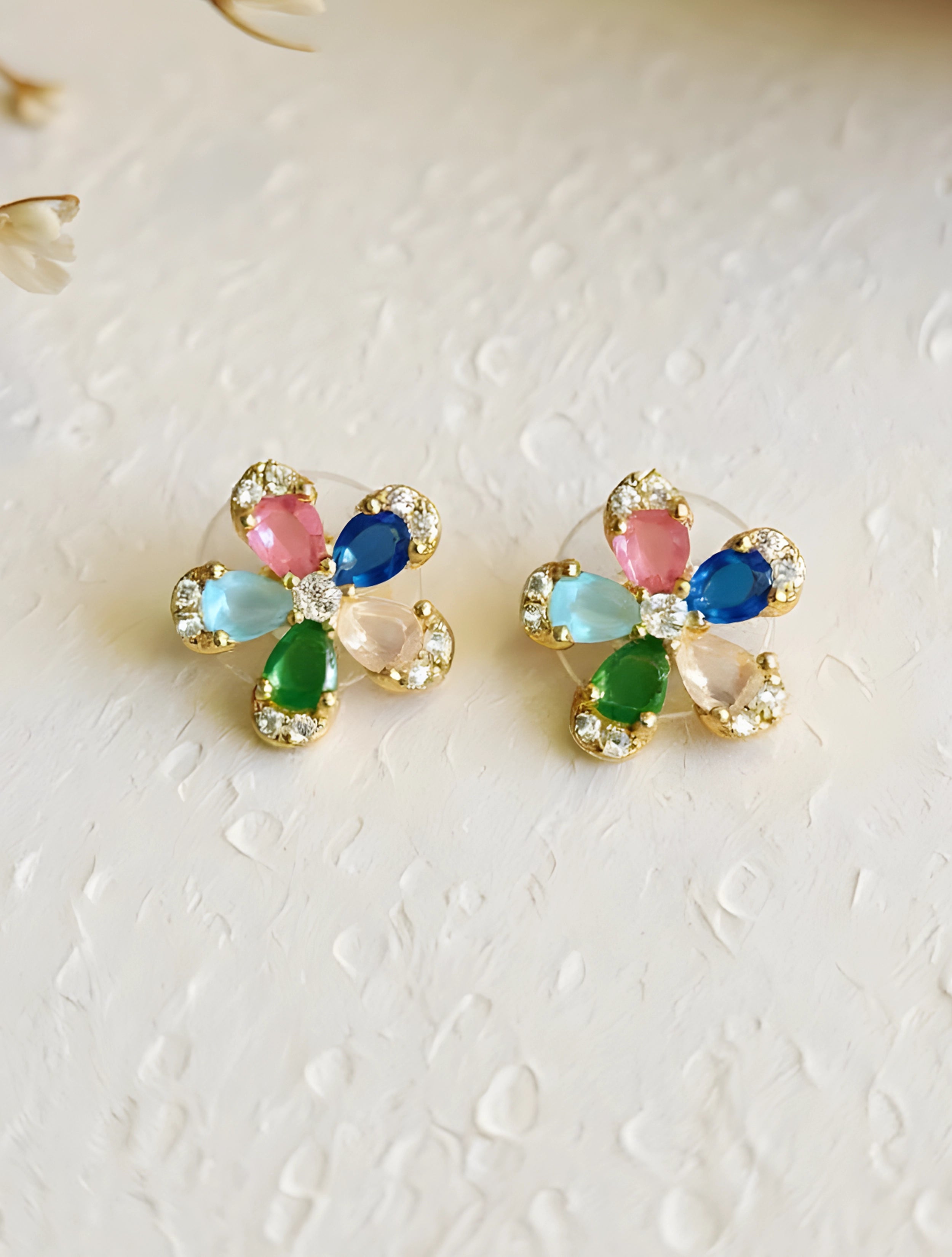 trueBrowns Multi Color Petal Earrings
