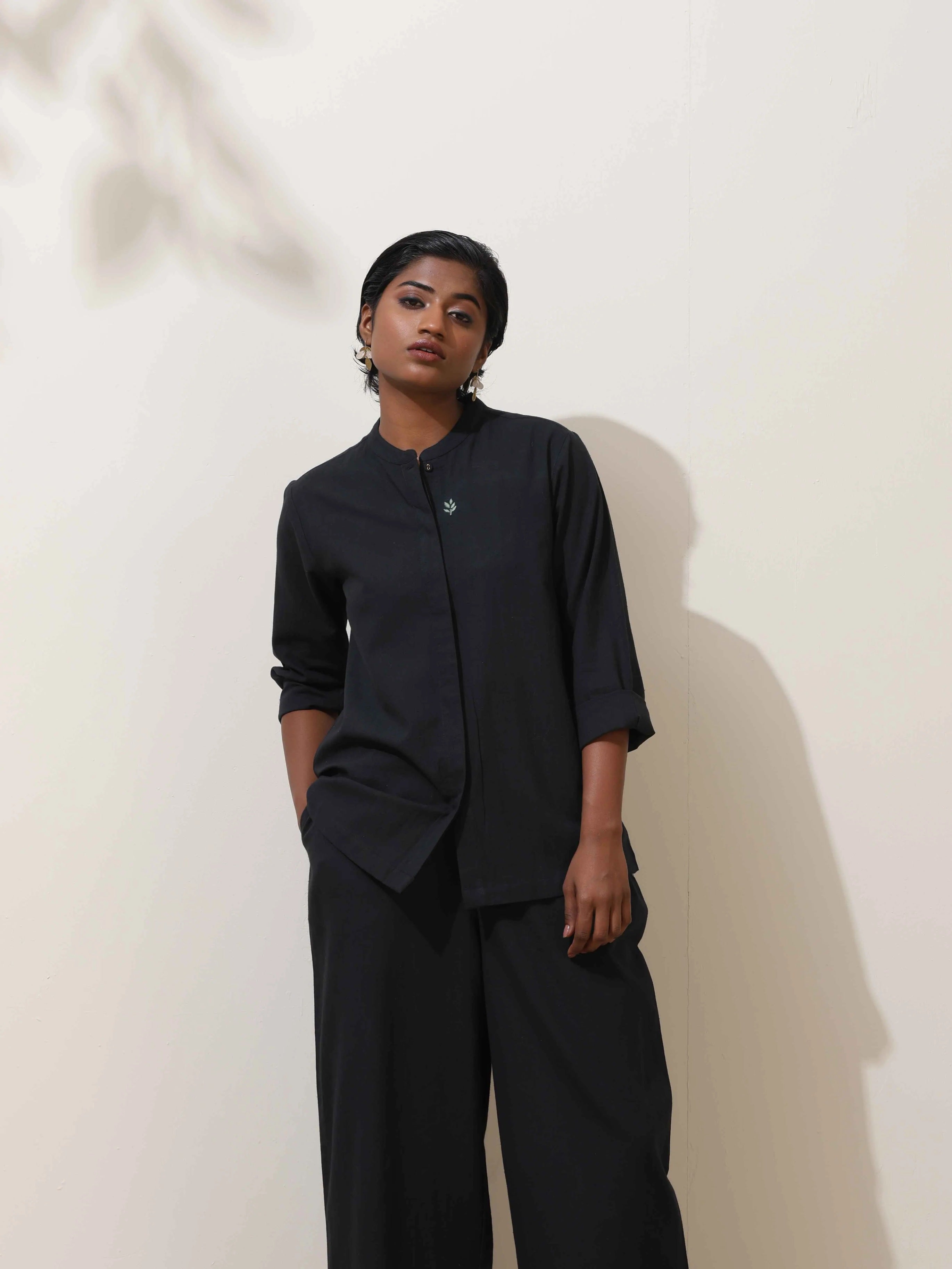 trueBrowns Black Cotton Linen Co-Ord Set