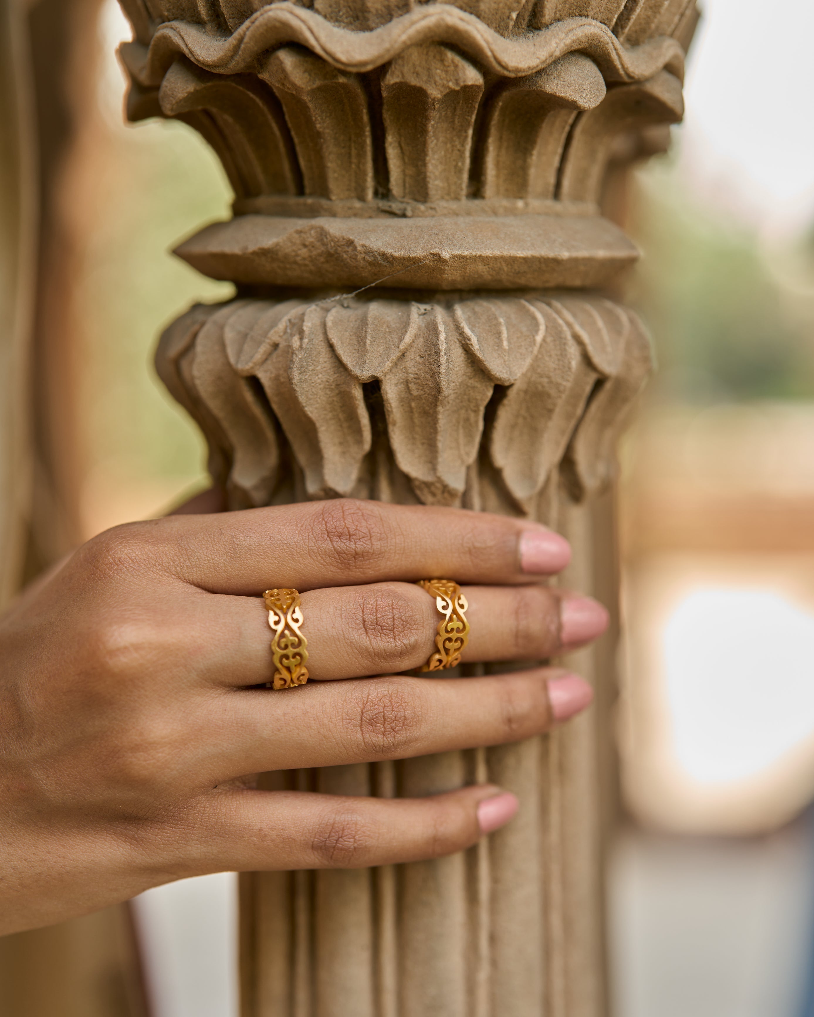 trueBrowns 22K Gold-Plated Bel Rings