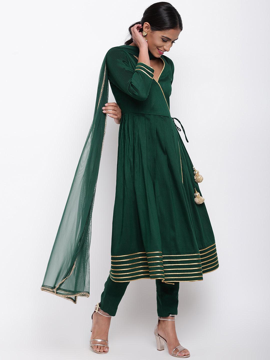 Green Lace Angrakha Set - trueBrowns