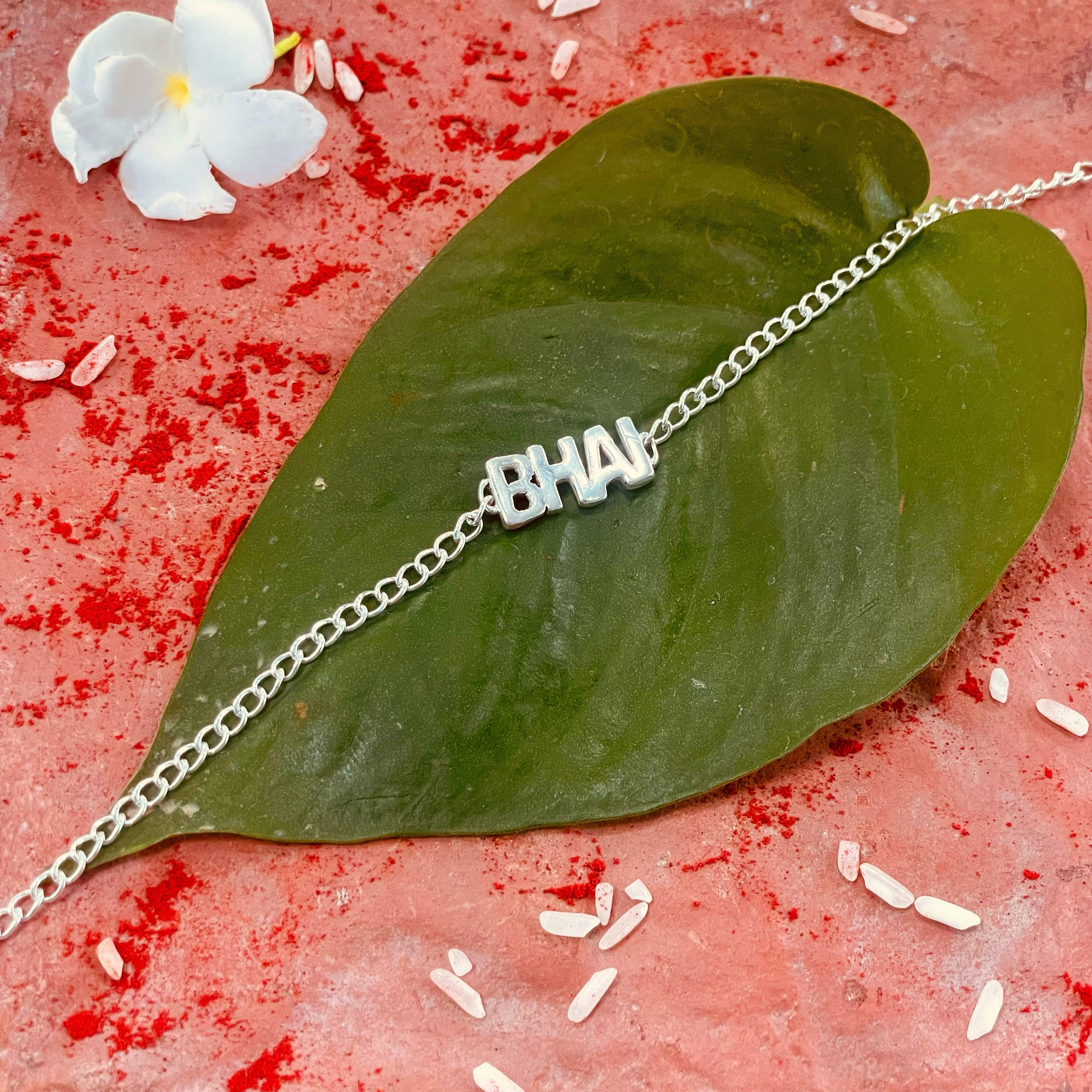 trueBrowns 925 Sterling Silver Bhai Silver Chain Rakhi