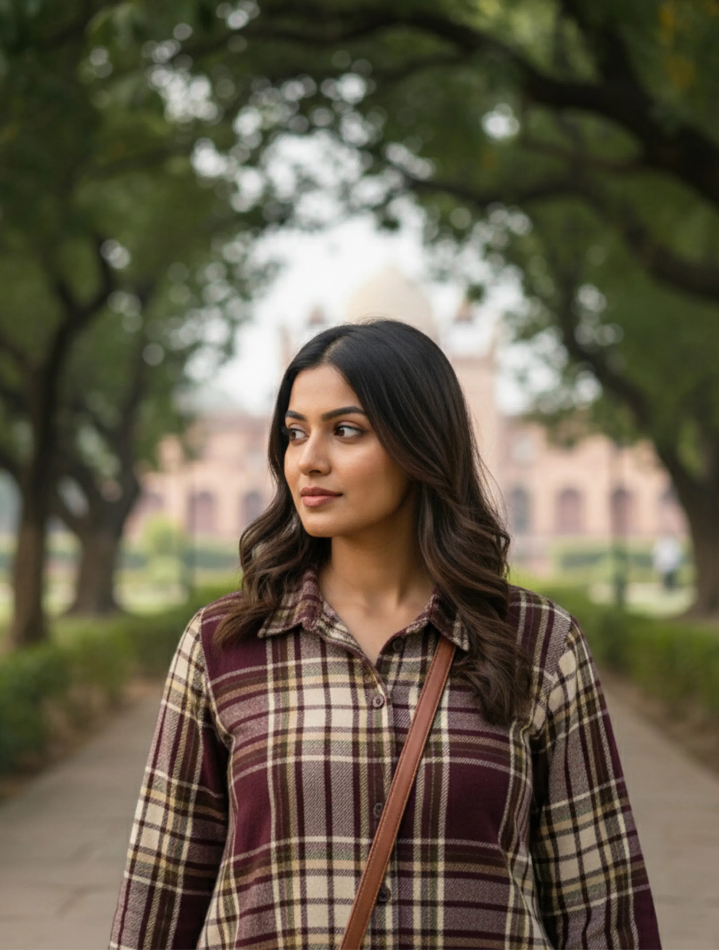 trueBrowns Cola Check Long Shirt Dress