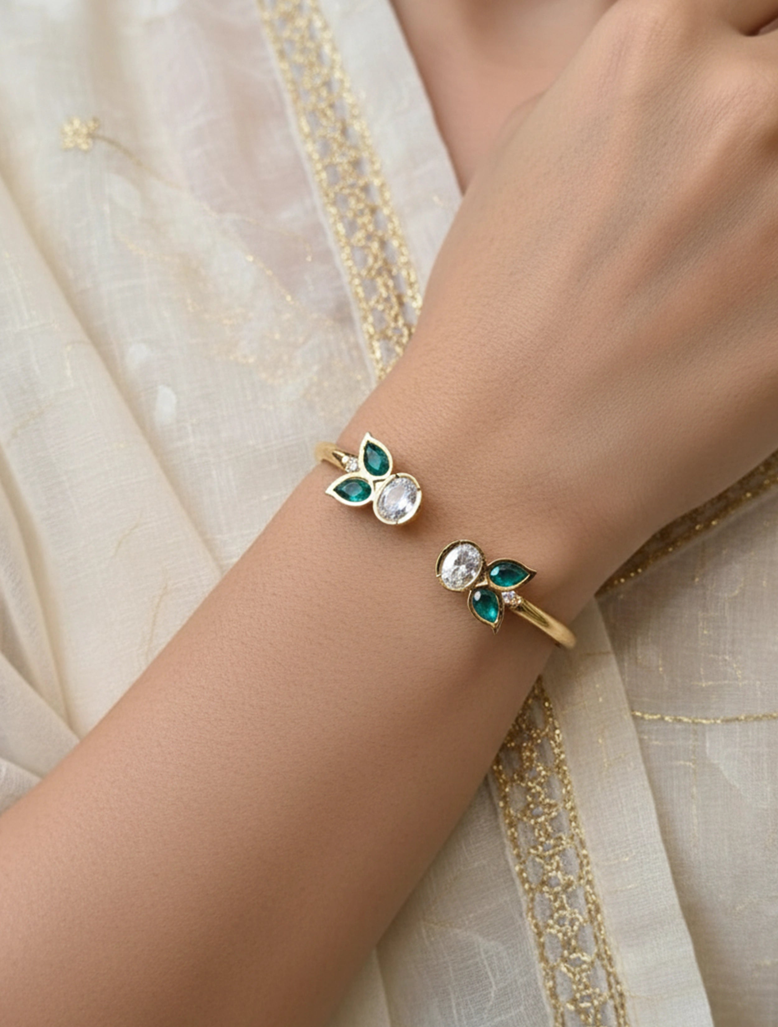 trueBrowns Green Leaf Bracelet