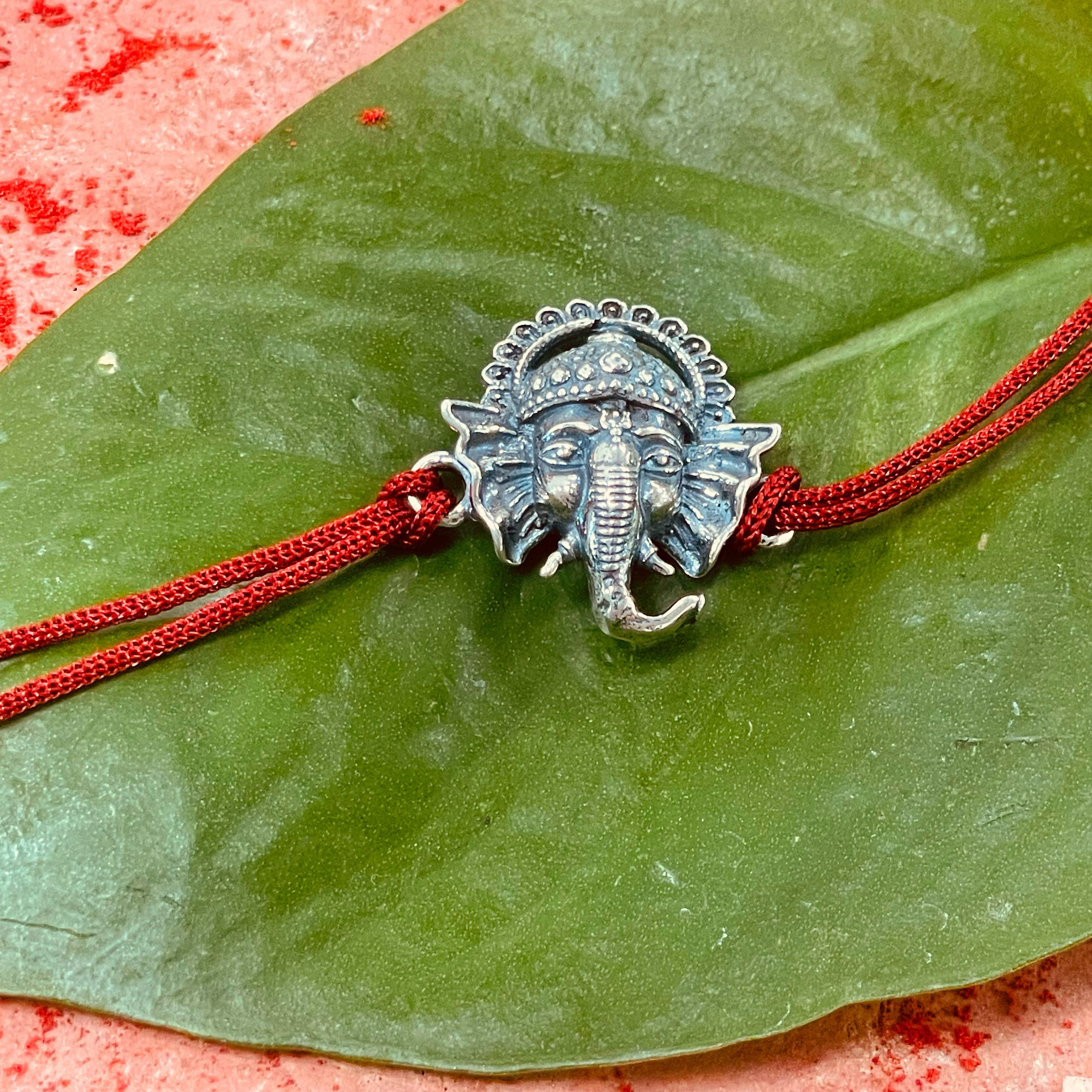 trueBrowns 925 Sterling Silver Ganesh Idol Thread Rakhi