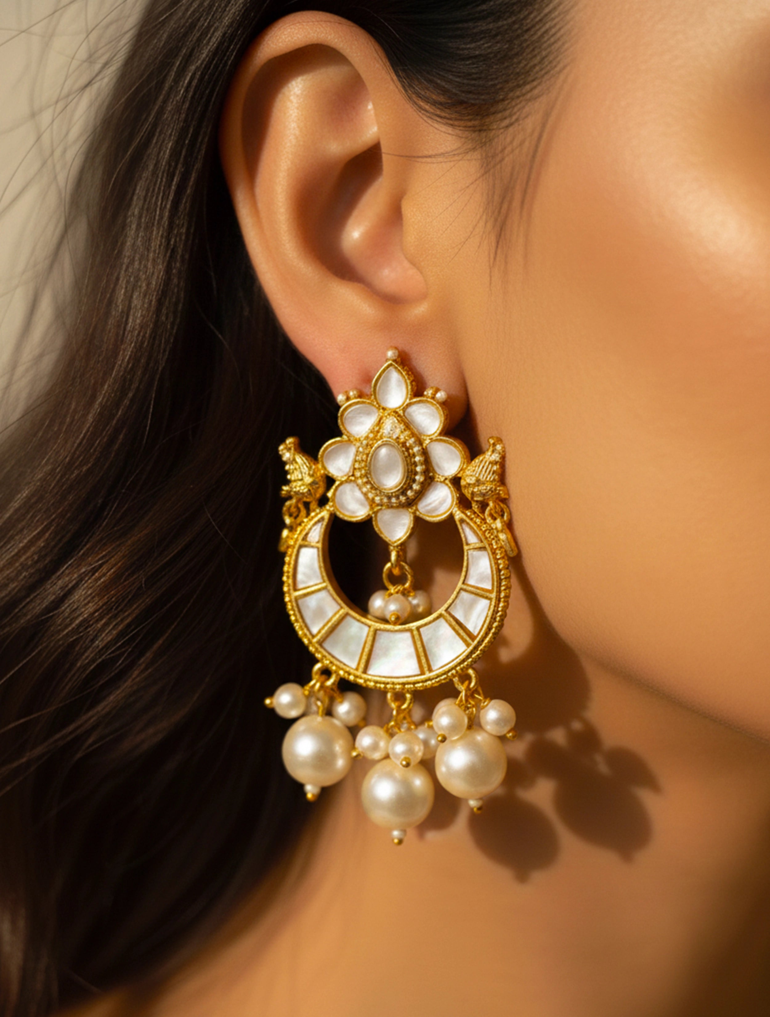 trueBrowns Golden Chandbali