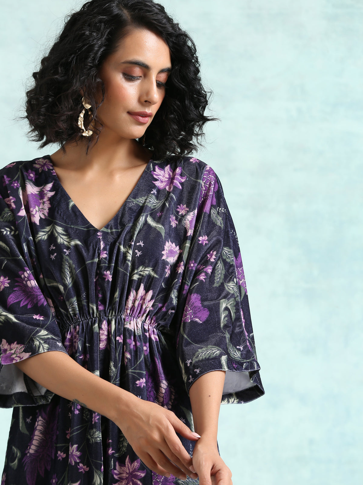 Black Printed Velvet Co-Ord Set