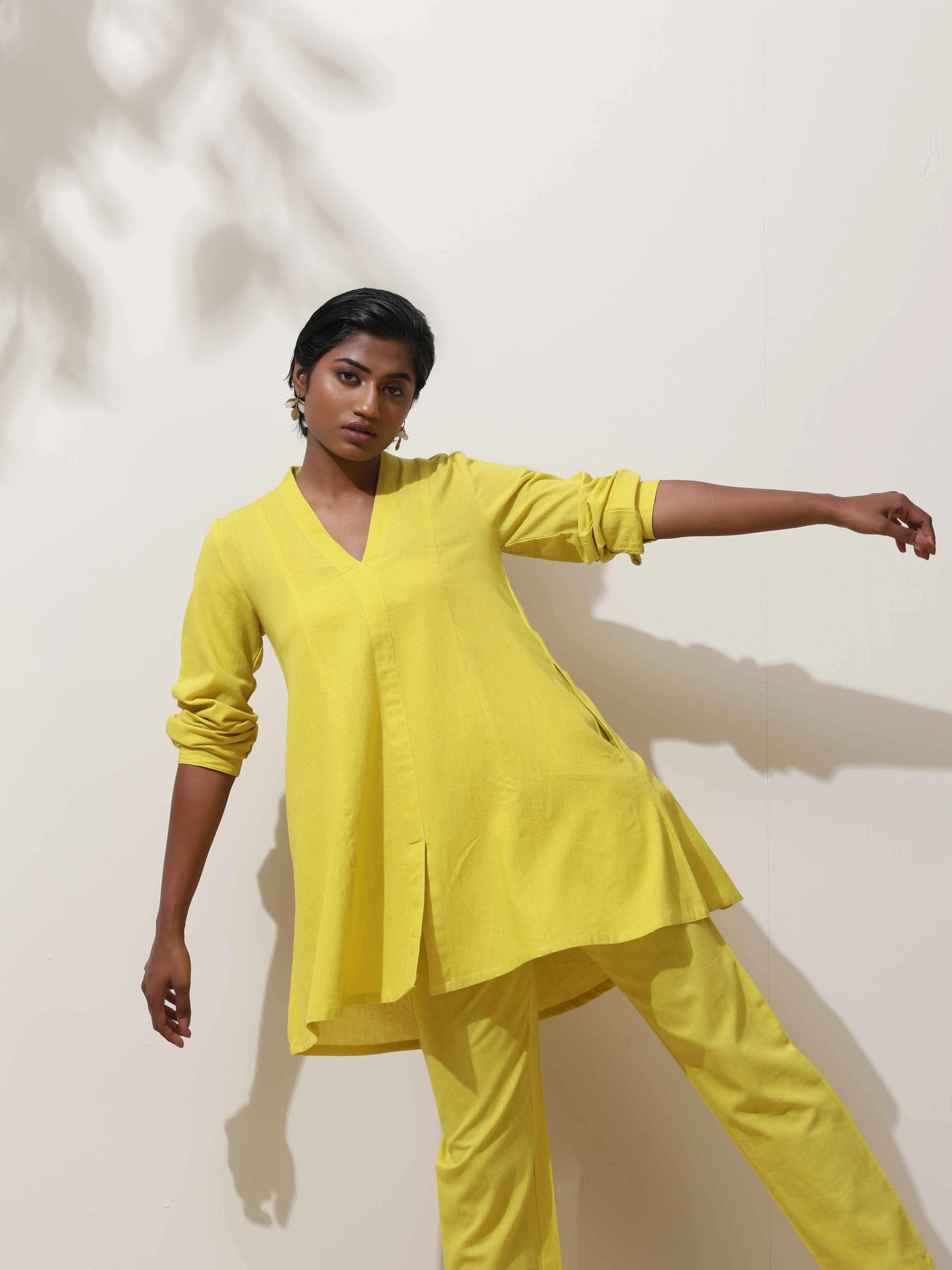 trueBrowns Lime Cotton Linen Co-Ord Set