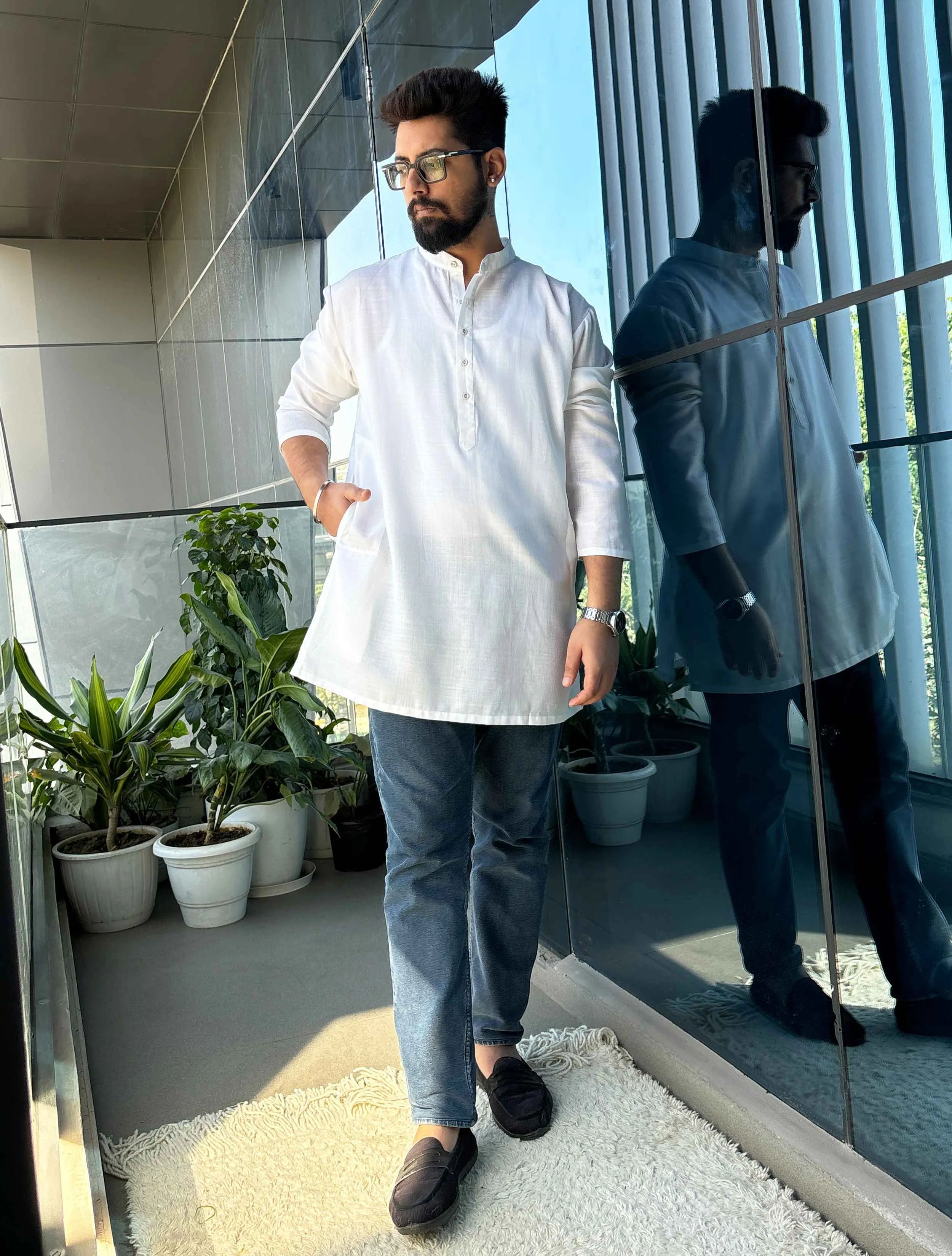 trueBrowns White Holi Kurta