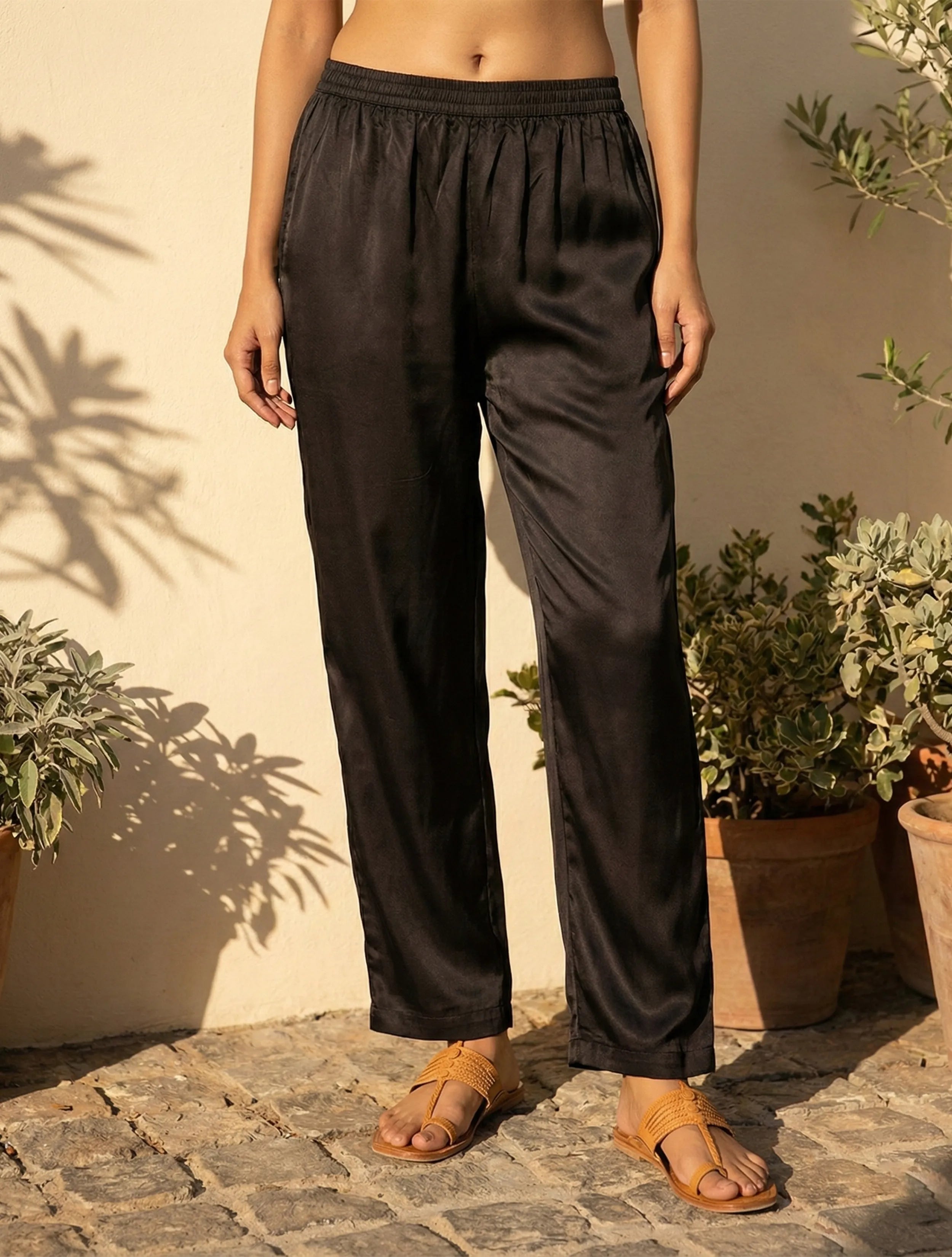 trueBrowns Maroon Black Print Embroidered Kaftan Kurta Pant Set