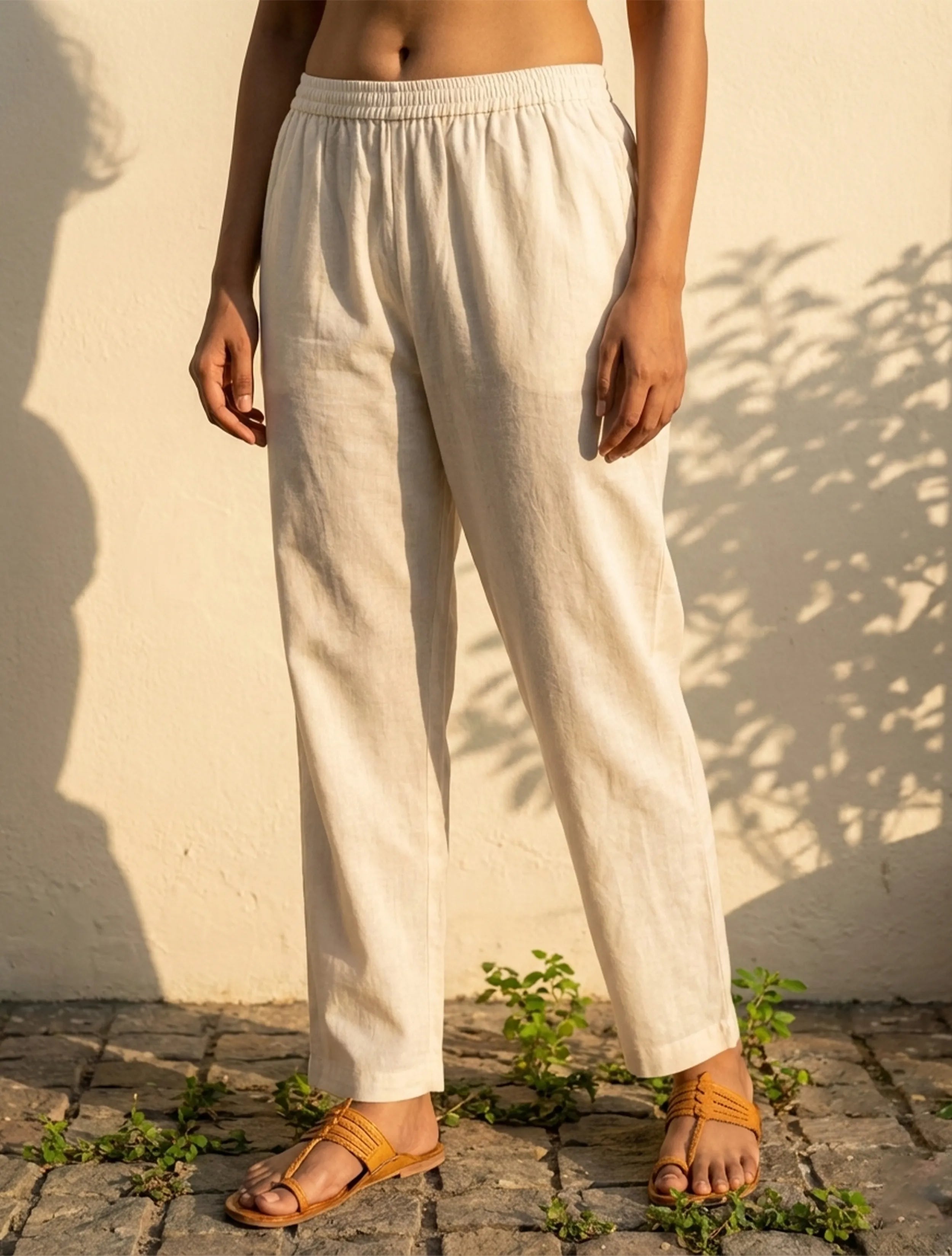 trueBrowns White Yellow Print V-Neck Kurta Pant Dupatta Set