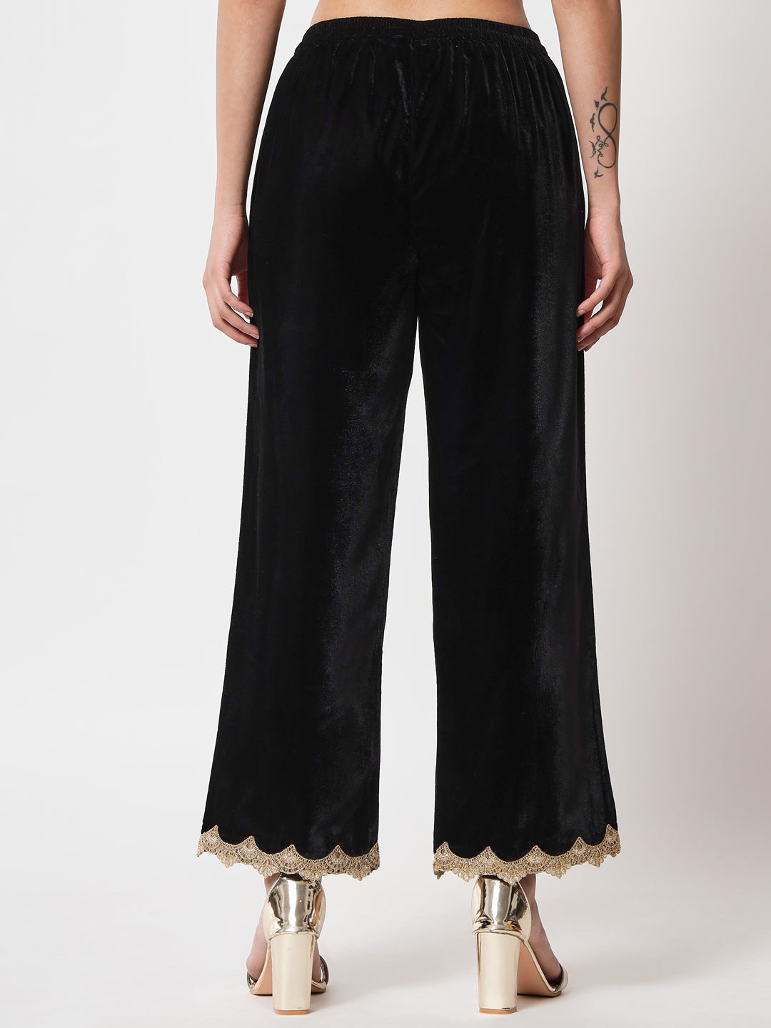 Black Velvet Lace Pant