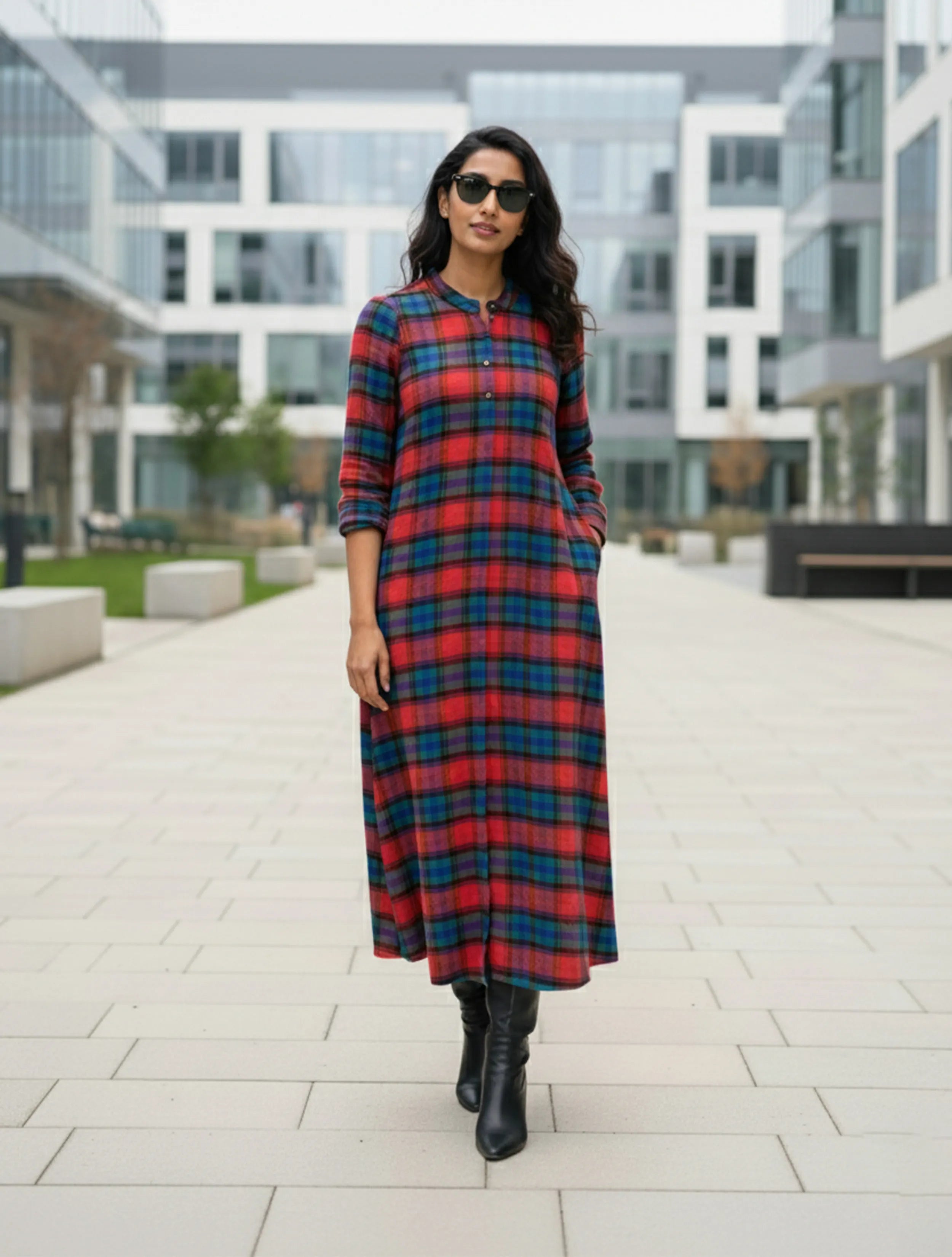 trueBrowns Red Check Dress
