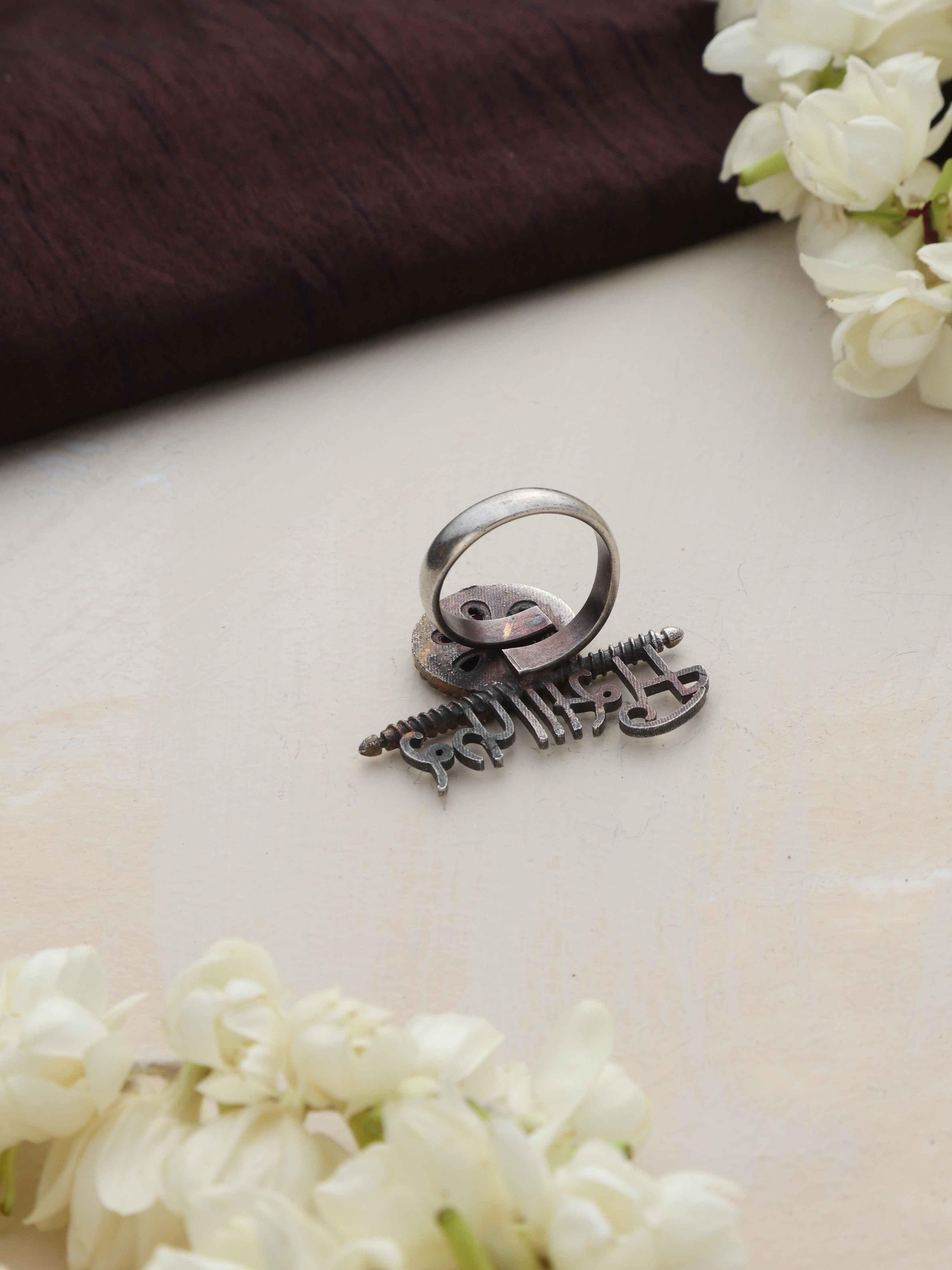 trueBrowns Silver Gold Tone Musafir Ring