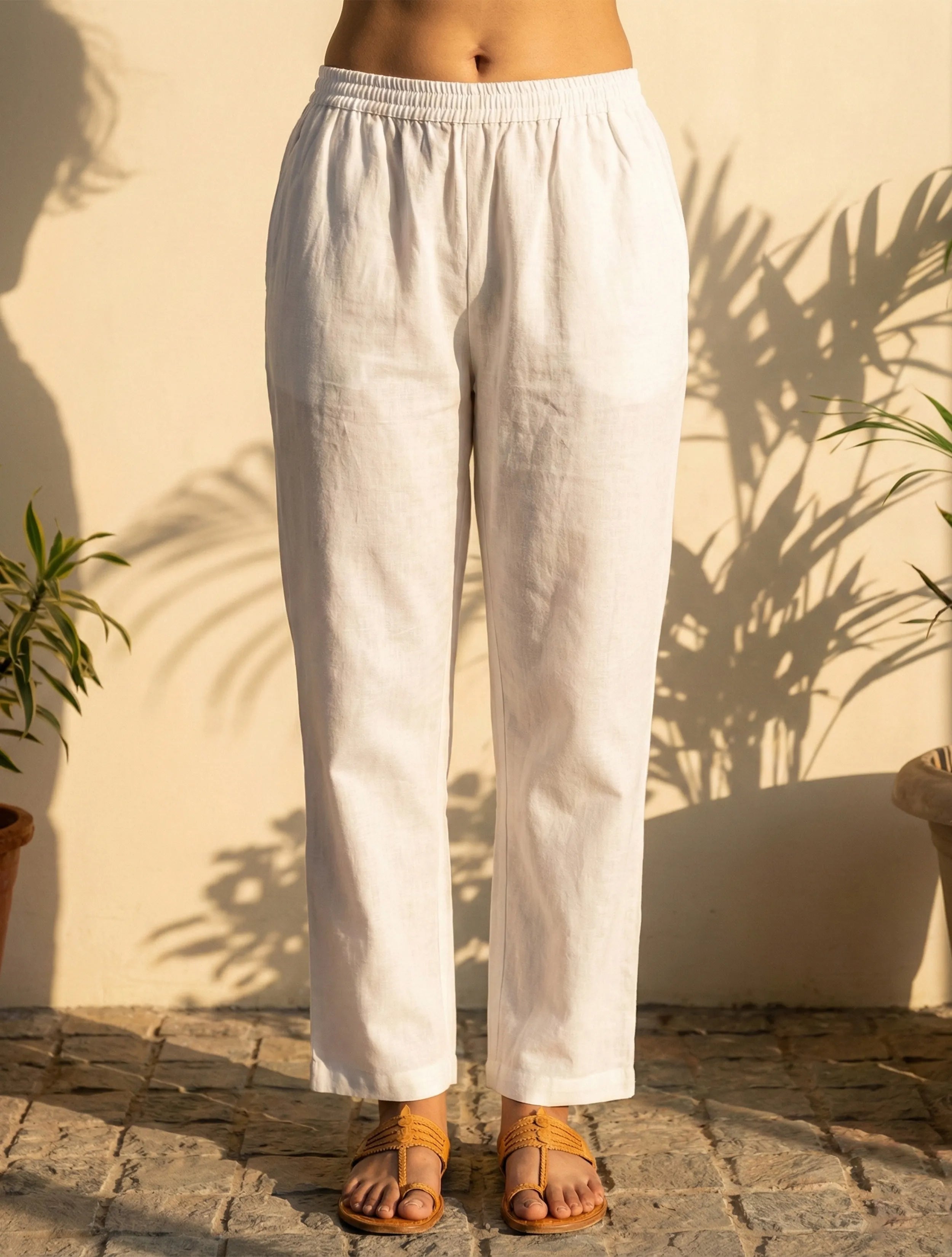 trueBrowns White Blue Print V-Neck Kurta Pant Dupatta Set
