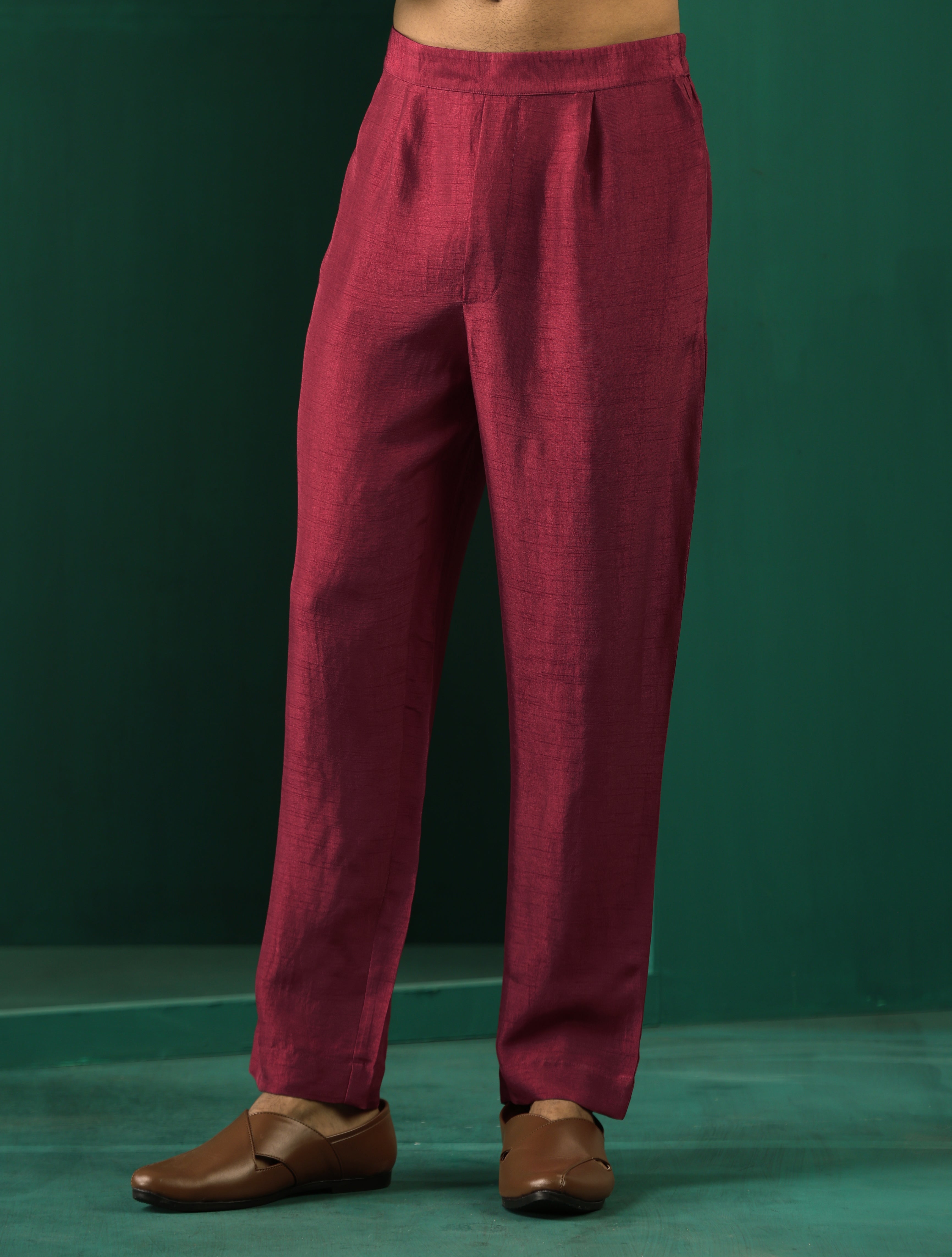 trueBrowns Men Purple Silk Co-ord Set