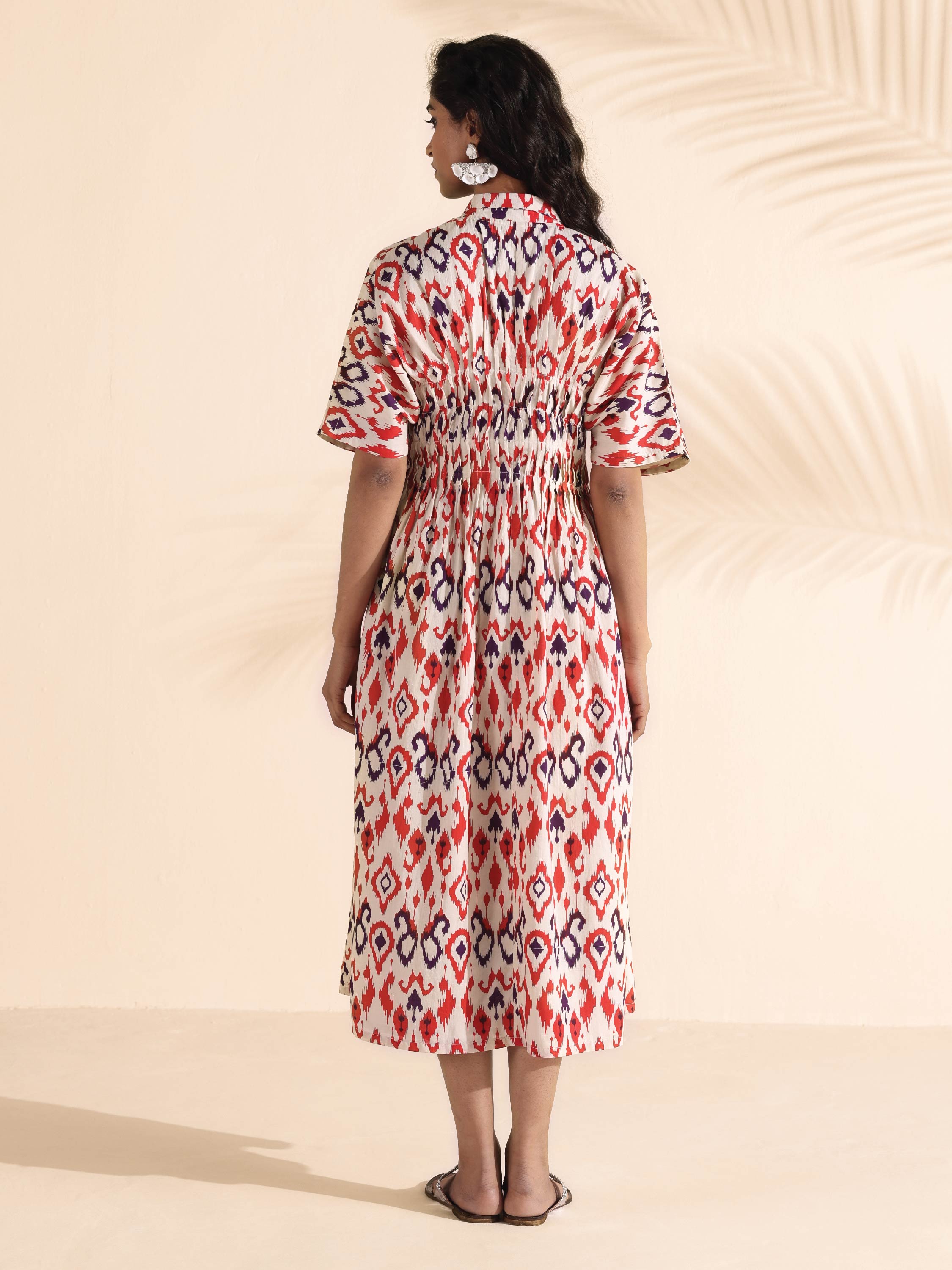 trueBrowns Carrot Cotton Ikat Dress