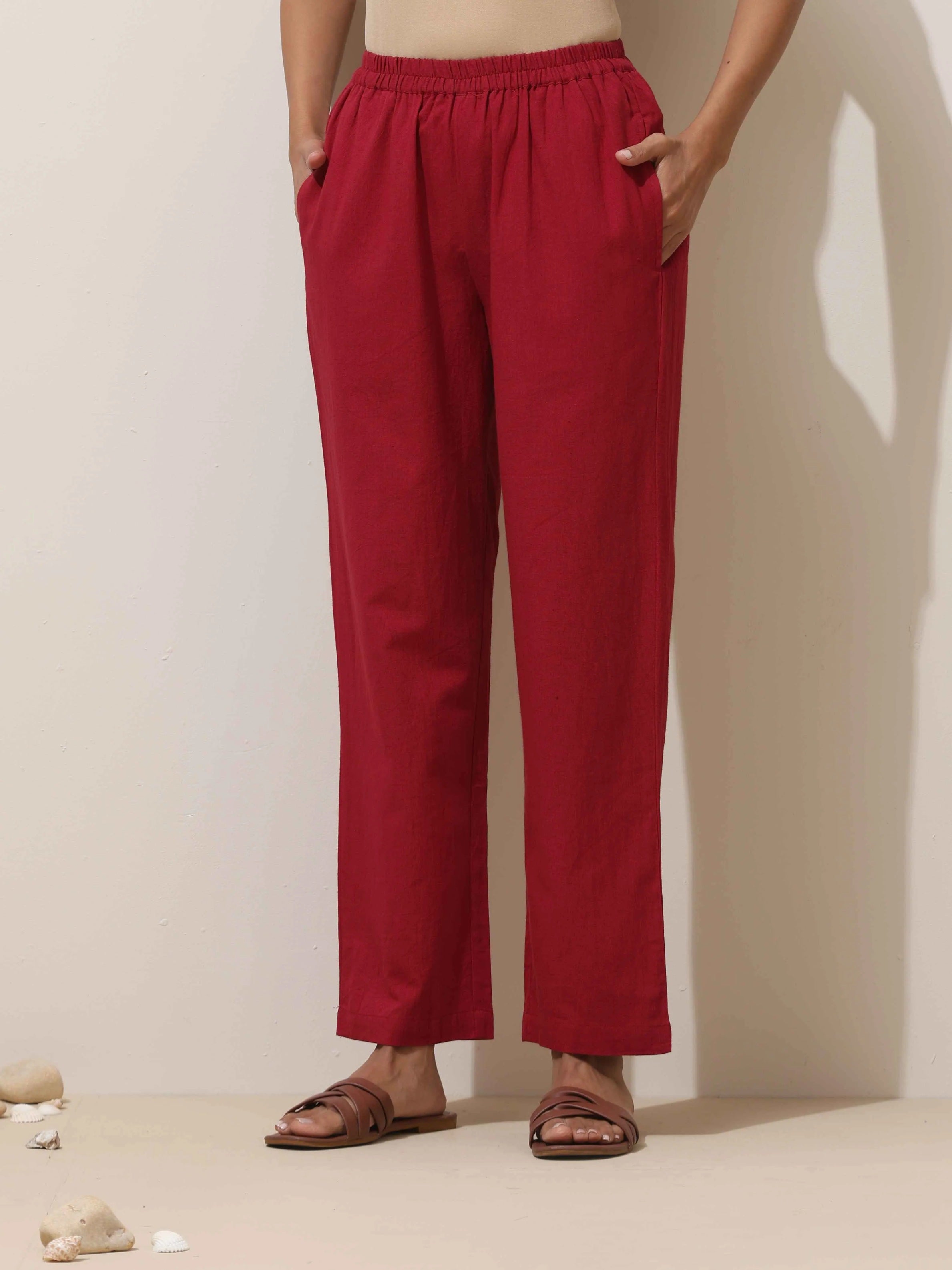 trueBrowns Grey Cotton Linen Kurta Pant Set