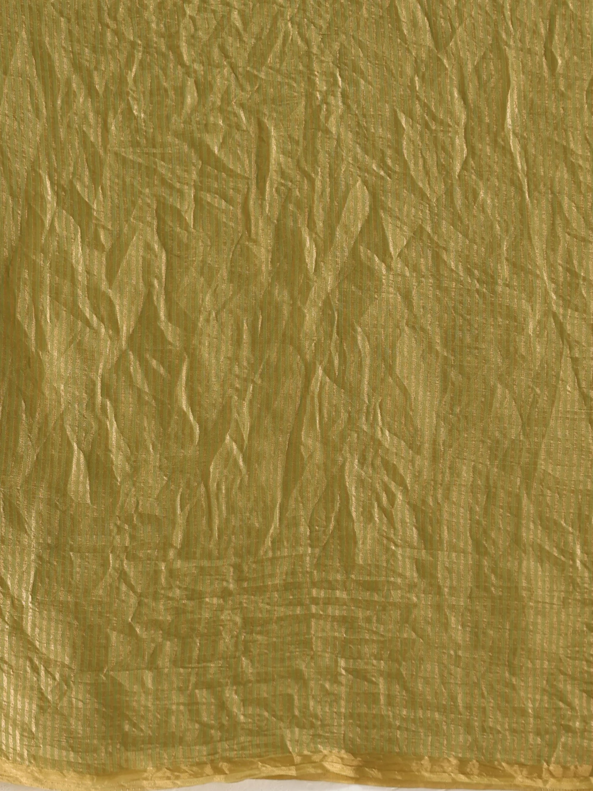 trueBrowns Green Tissue Stripe Saree With Unstitched Blouse