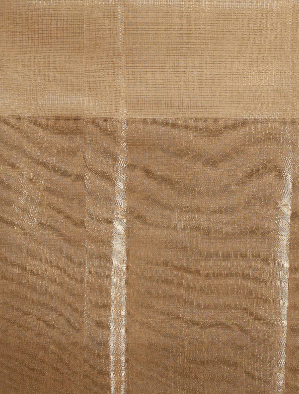 trueBrowns Gold Weave Kota Tissue Handloom Saree With Unstitched Blouse
