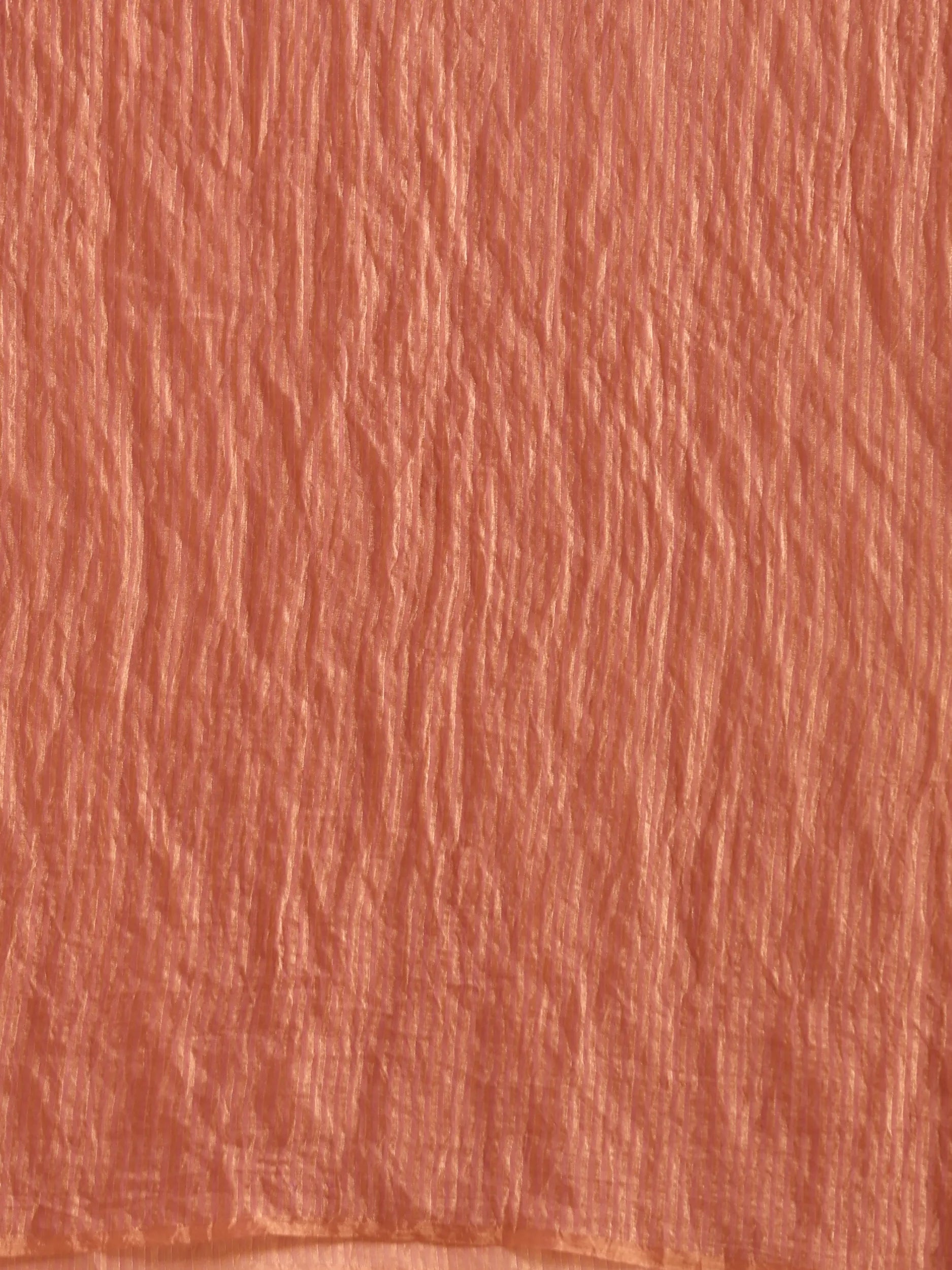trueBrowns Peach Copper Tissue Saree With Unstitched Blouse