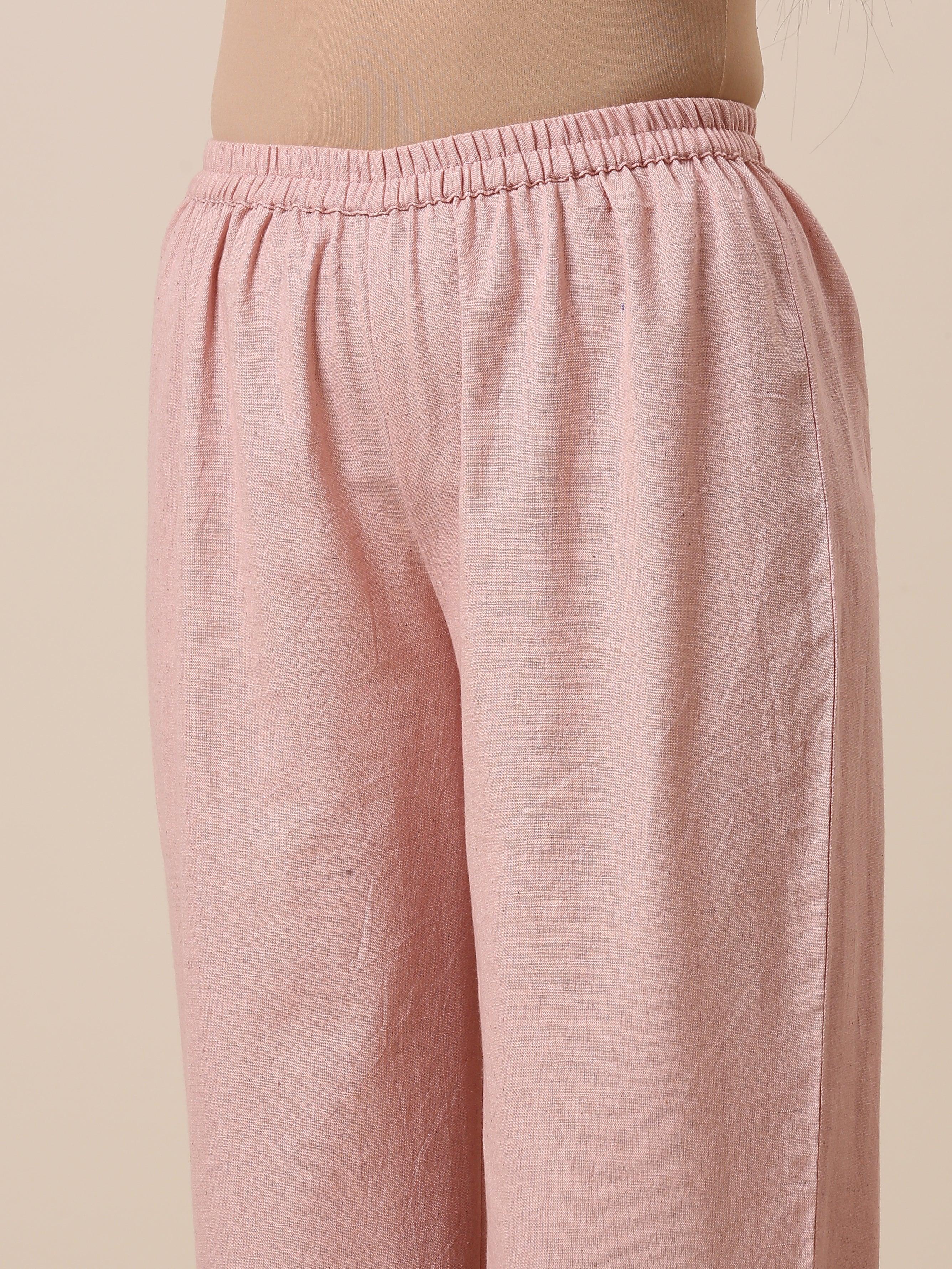 Cotton Rose Pink Collar Short Co-Ord Set - trueBrowns