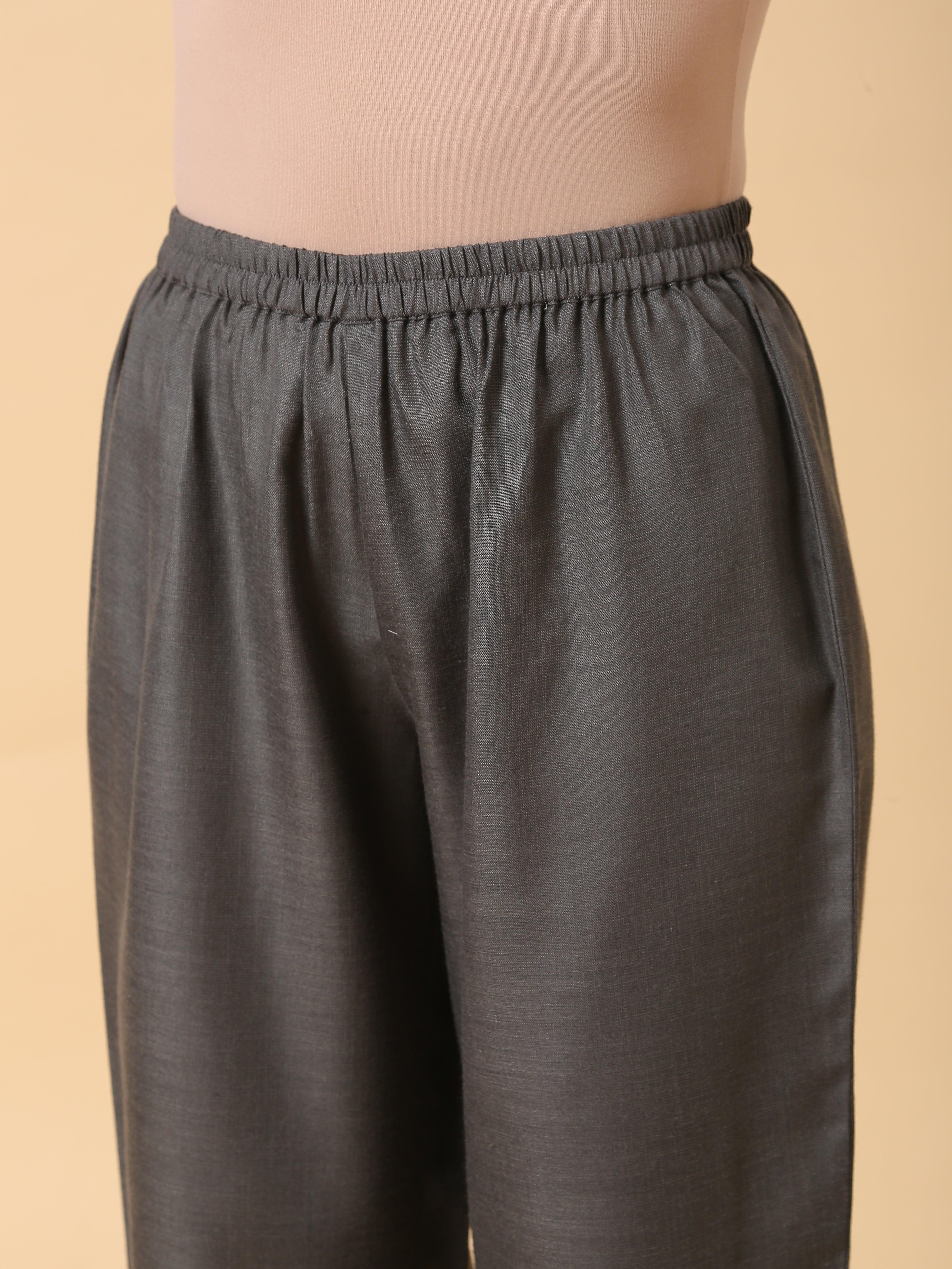 Cotton Linen Light Green Sleeveless Kurta Pant Set - trueBrowns