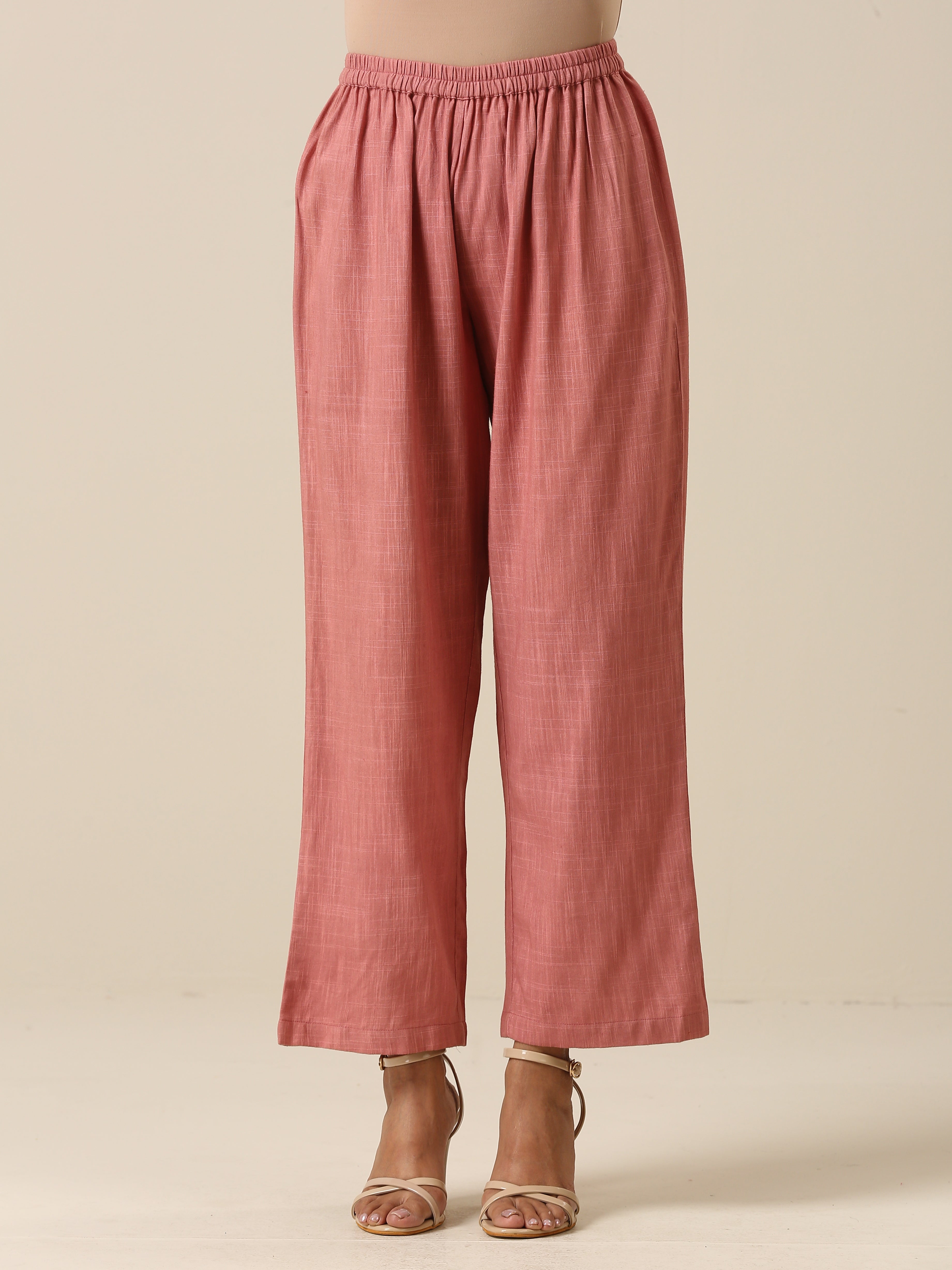 Light Mauve Slub Textured Sleeveless Short Co-Ord Set