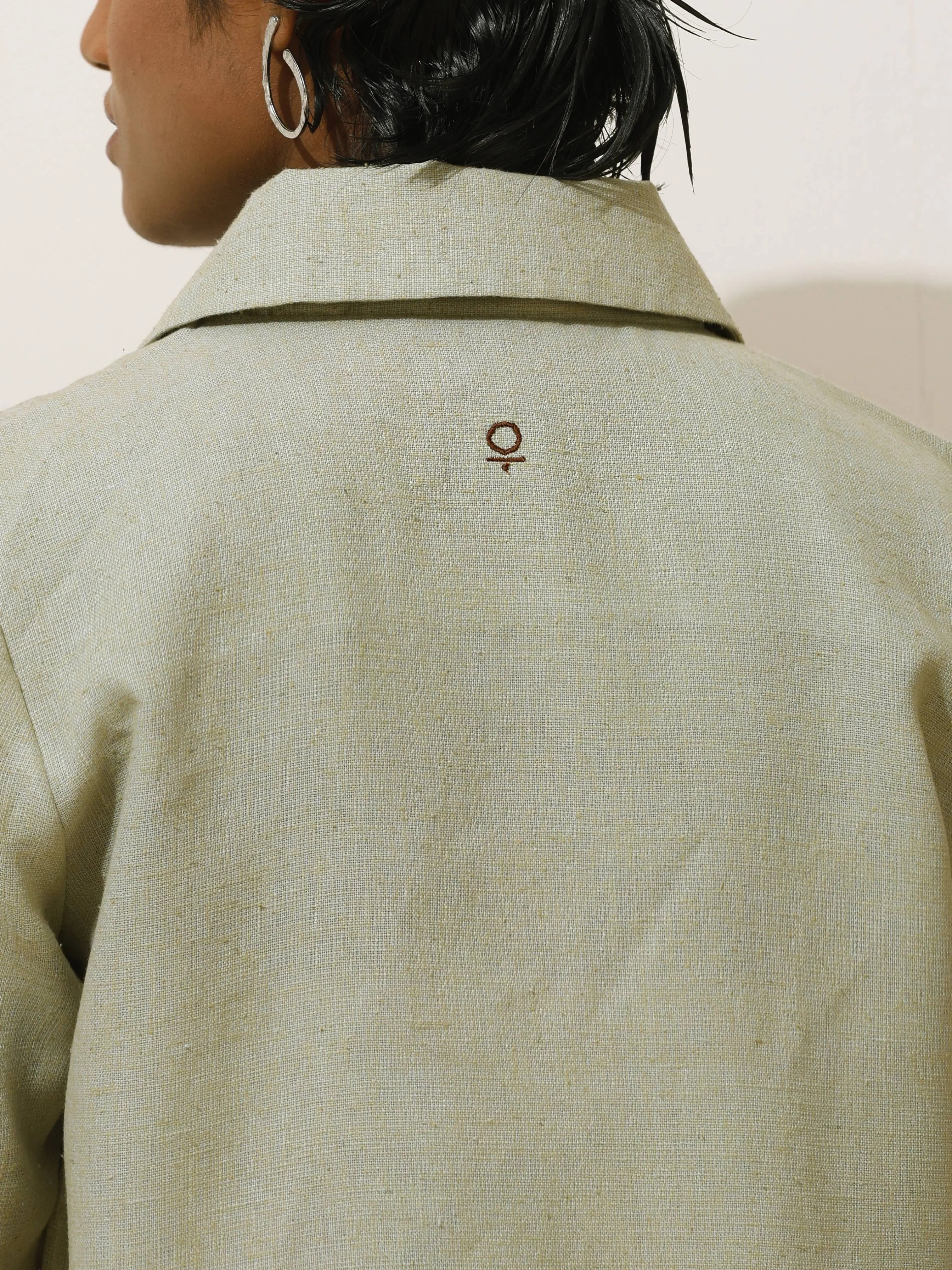 trueBrowns Matcha Green Crochet Natural Cotton Blazer Co-ord Set