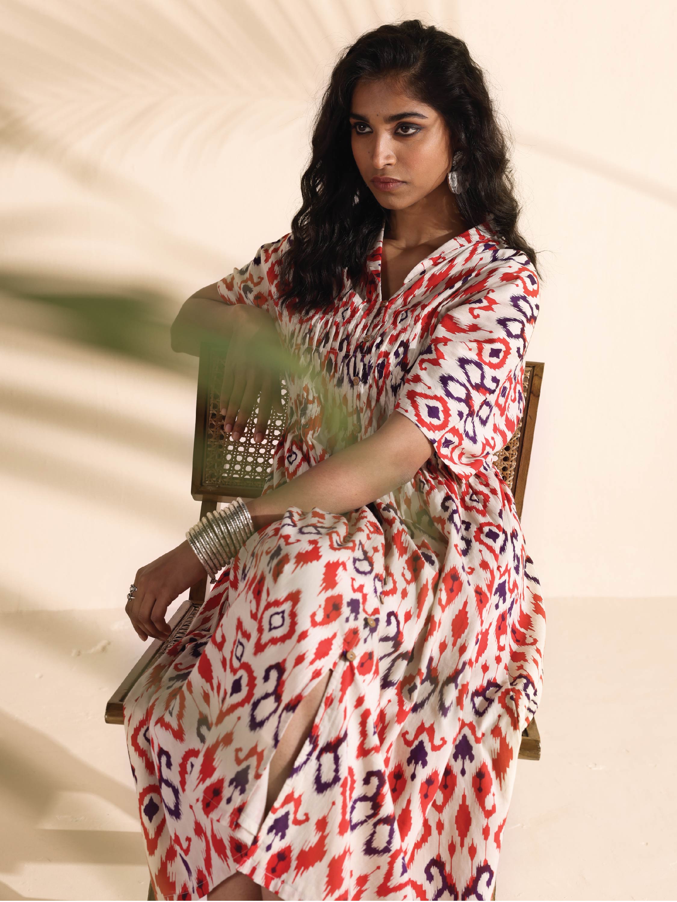 trueBrowns Carrot Cotton Ikat Dress