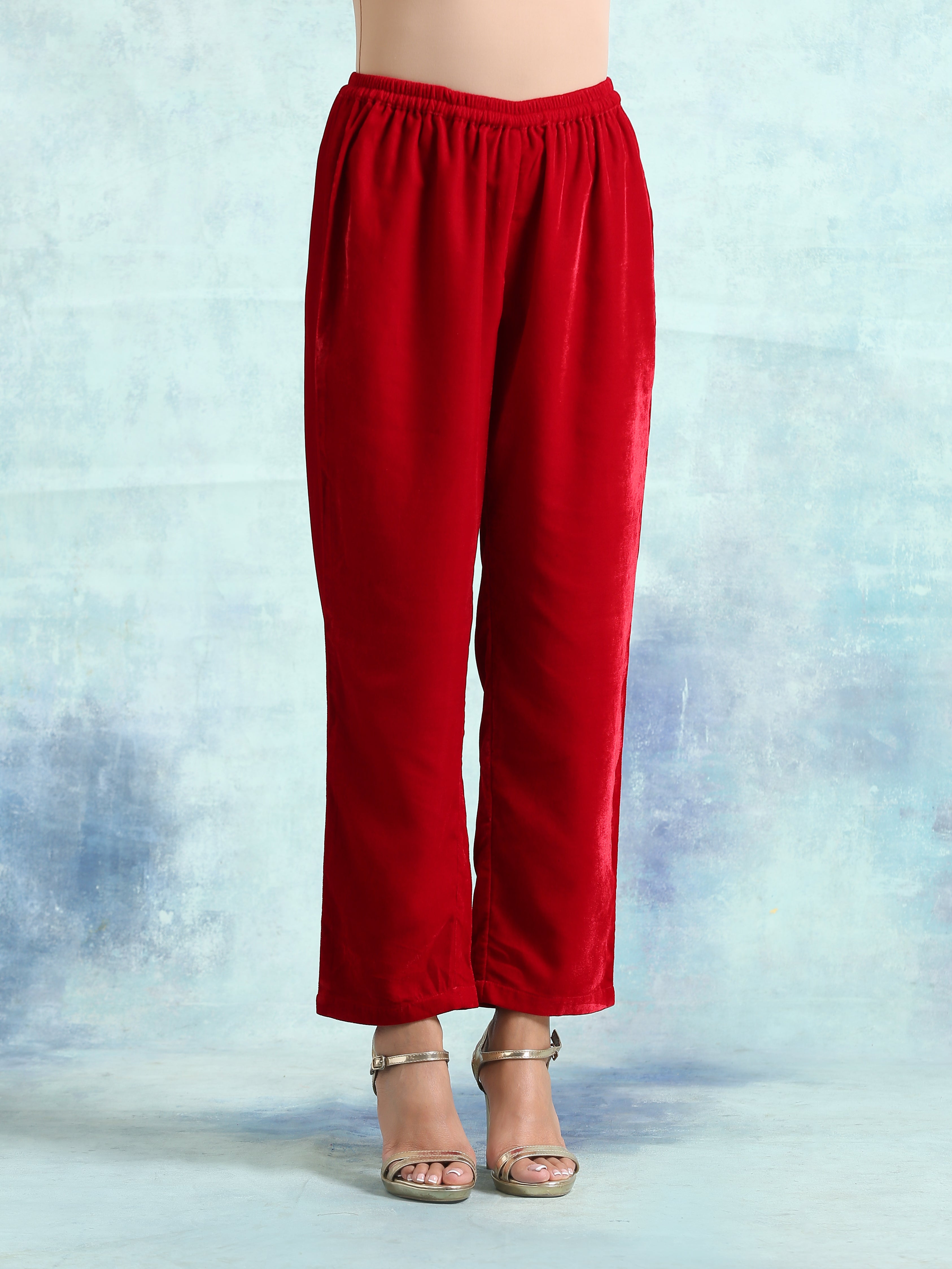 True Red Velvet Lace Co-Ord Set