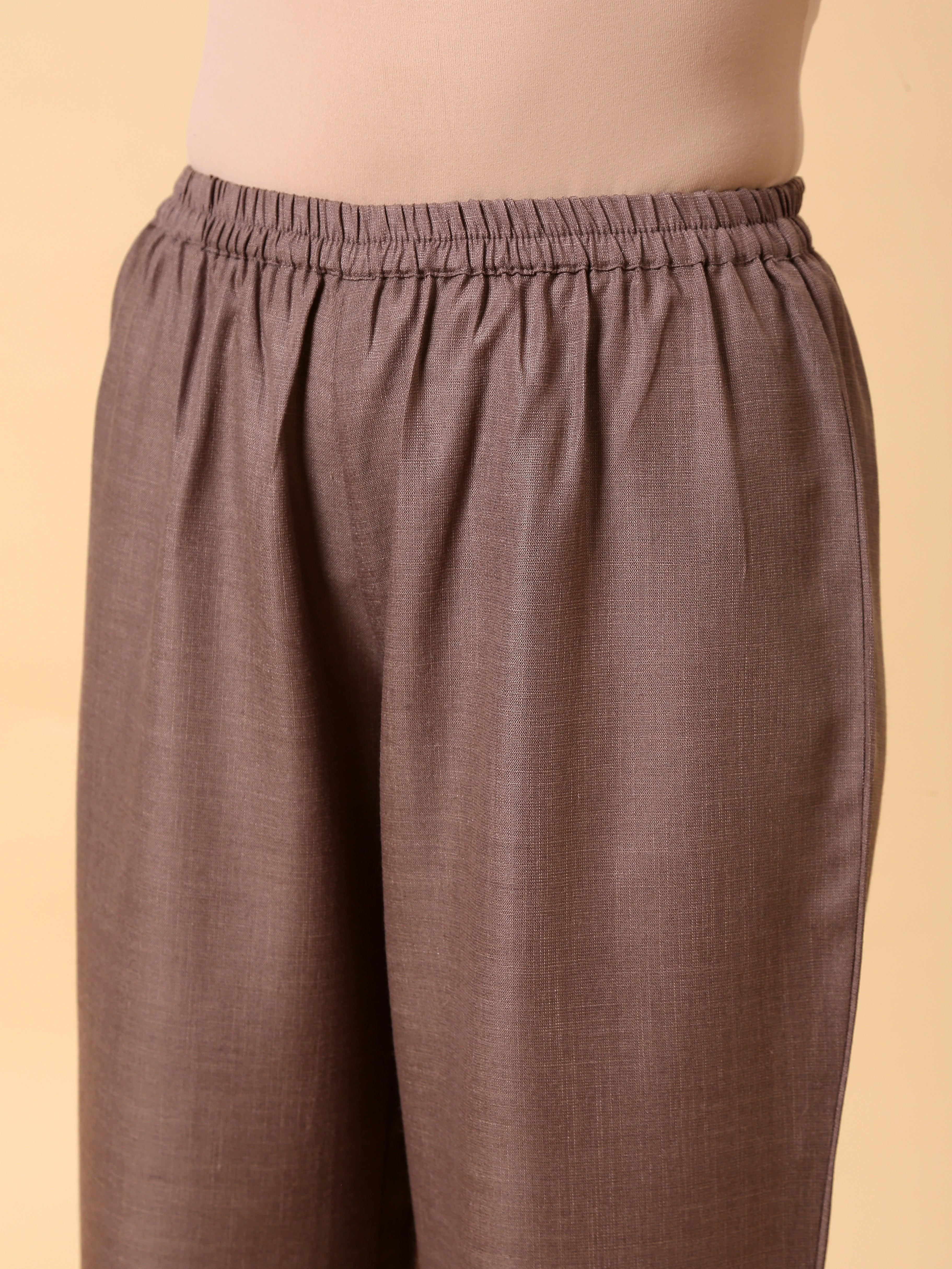 Cotton Linen Burnt Brown Boxy Fit Co-Ord Set - trueBrowns