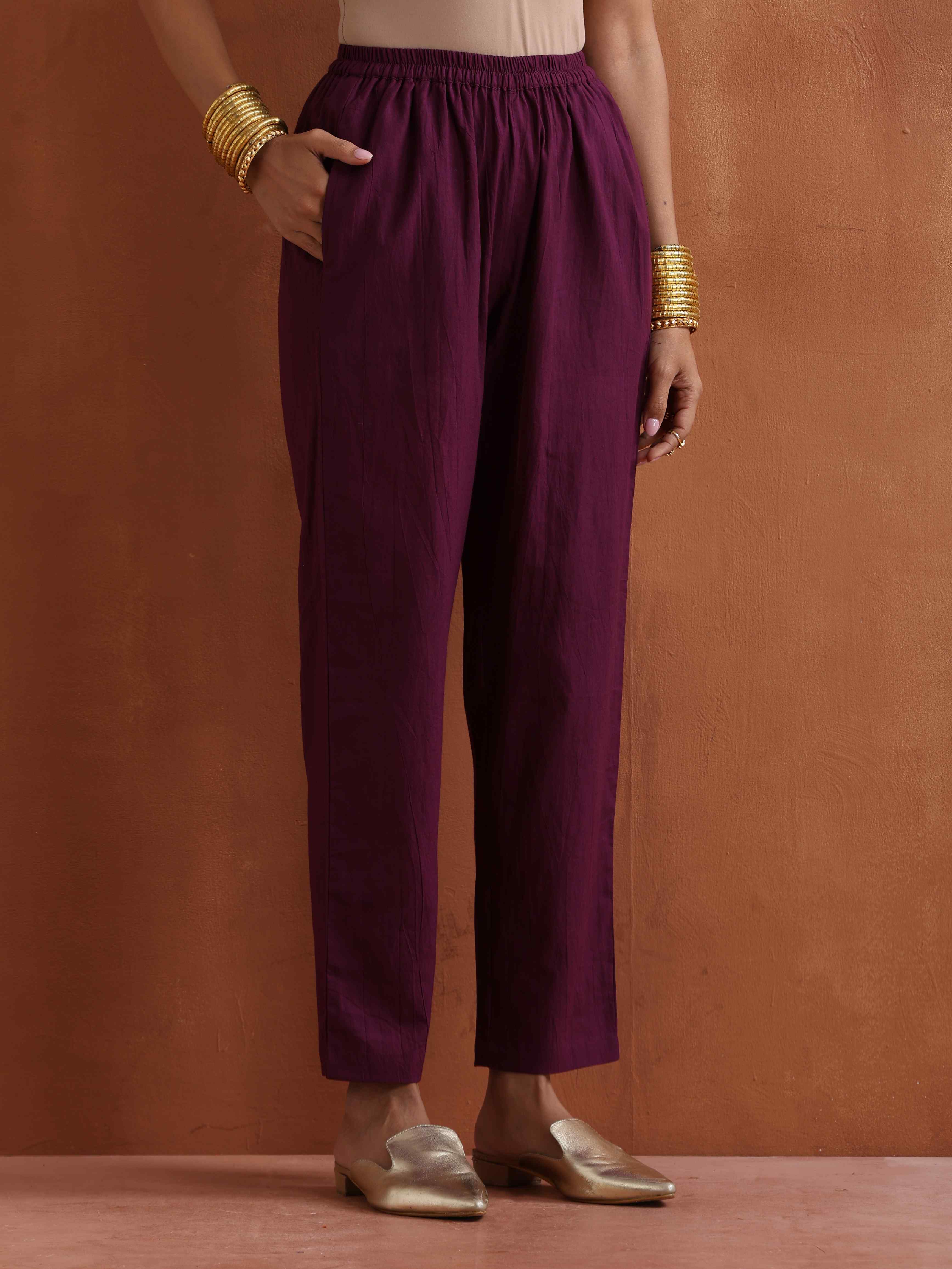 trueBrowns Pink Metallic Flared Anarkali Kurta Set