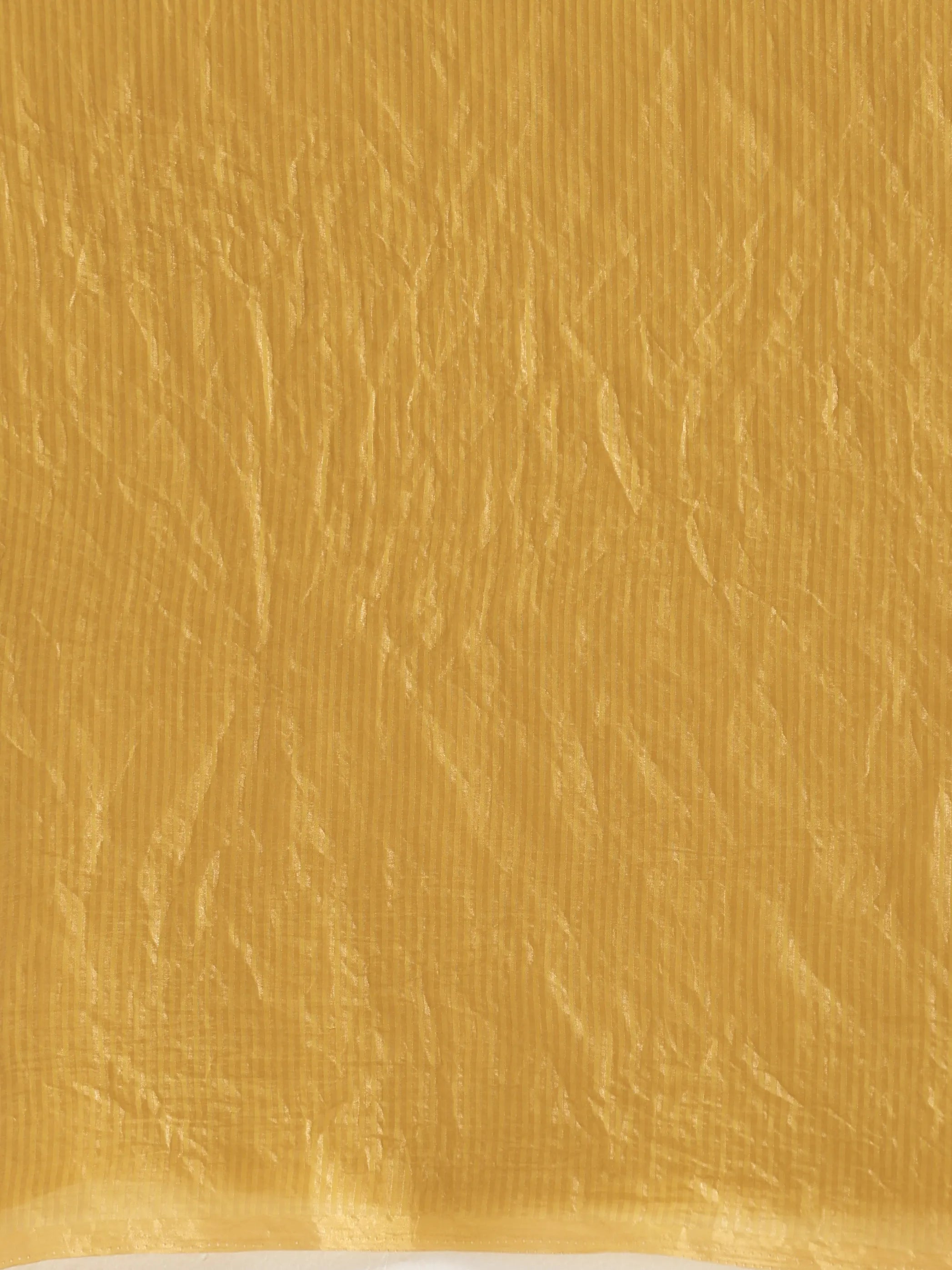 trueBrowns Mustard Tissue Stripe Saree With Unstitched Blouse