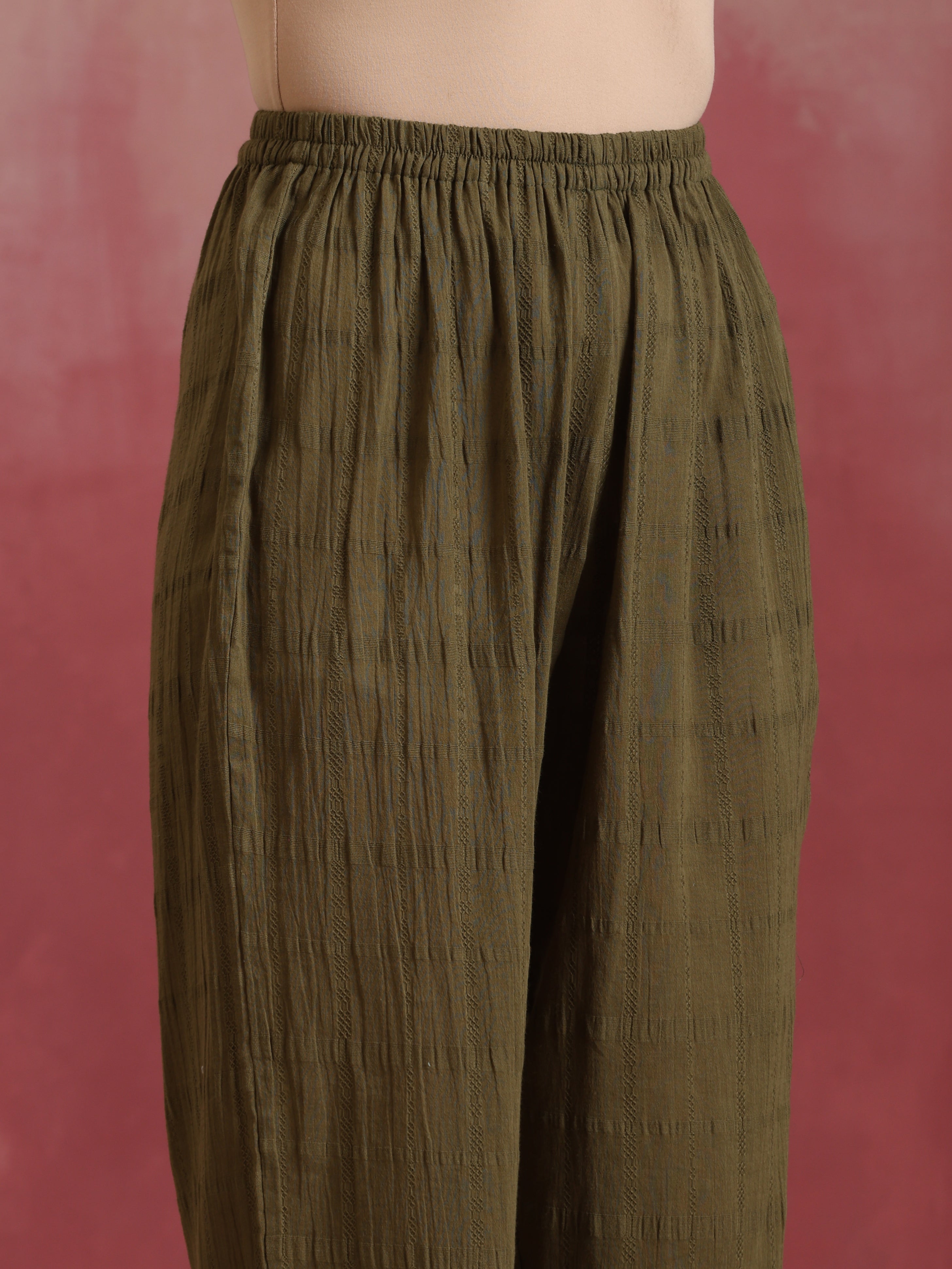 trueBrowns Olive Cotton Dobby Co-ord set